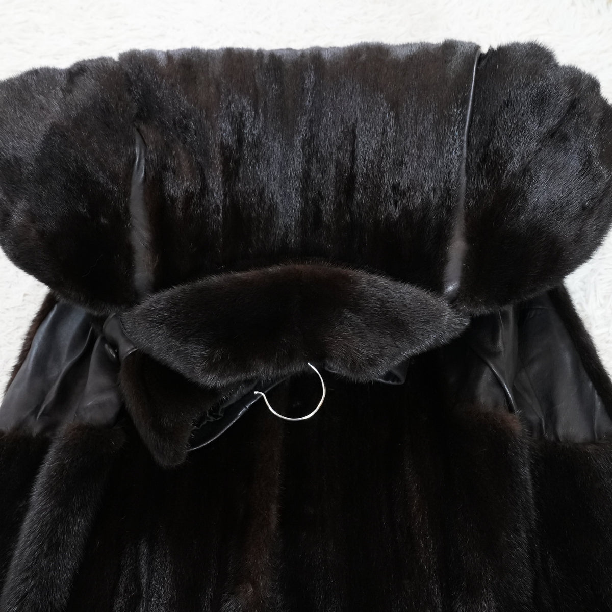 Dark Mink Fur and Leather Panel Coat- Genuine Vintage Fur From Japan