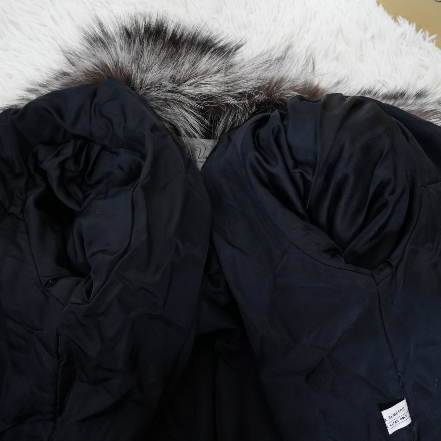 Silver Fox Long Coat - SAGA FOX Genuine Vintage Fur Japan