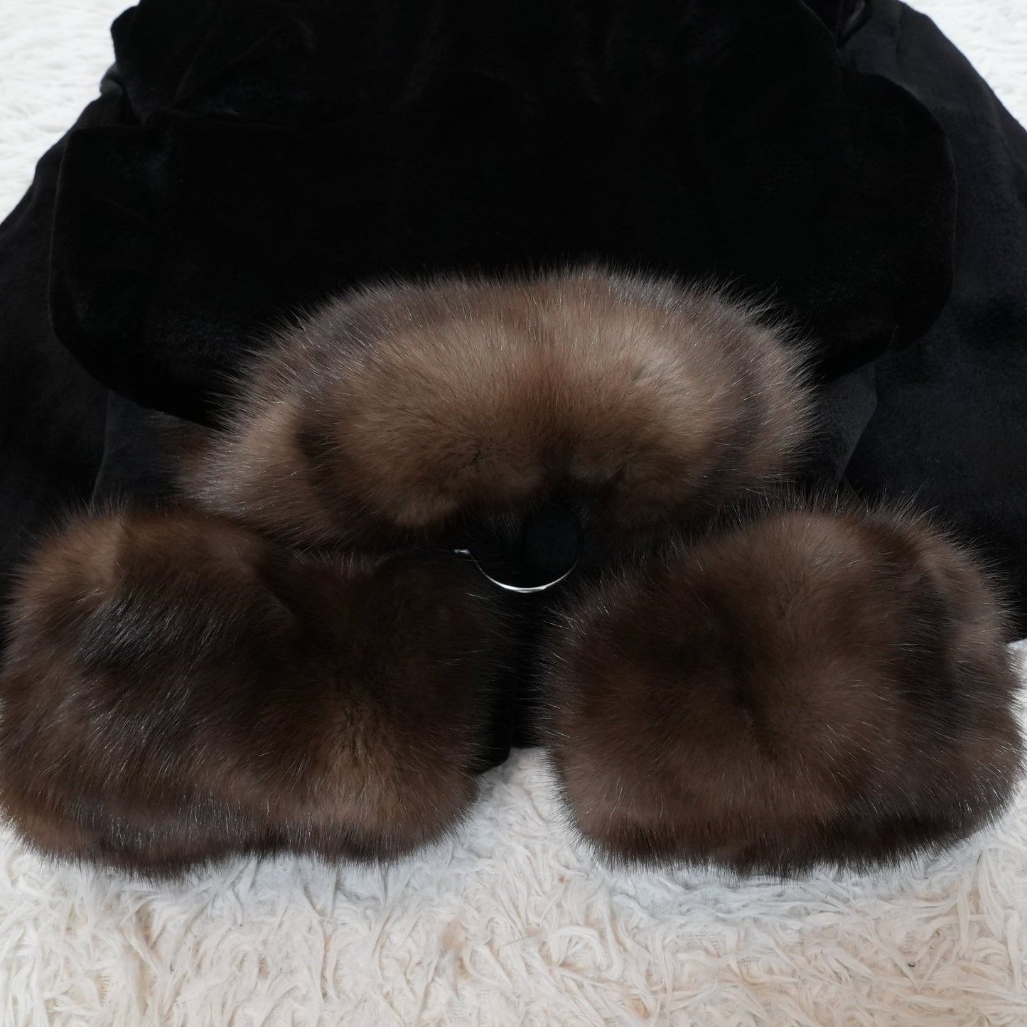 Shaved Mink and Russian Sable Trim Long Coat - Genuine Vintage Fur From Japan