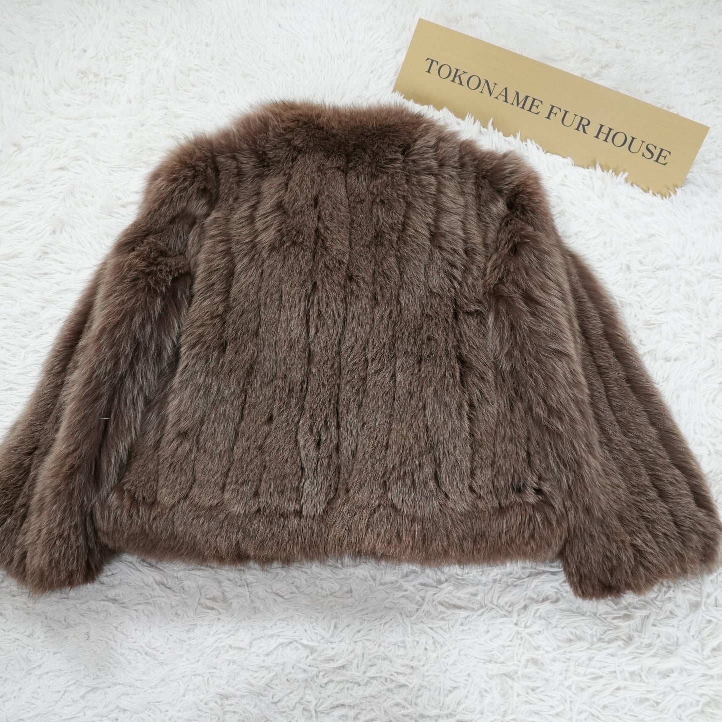 Brown Dyed Fox Fur crop Jacket - Genuine Vintage Fur From Japan