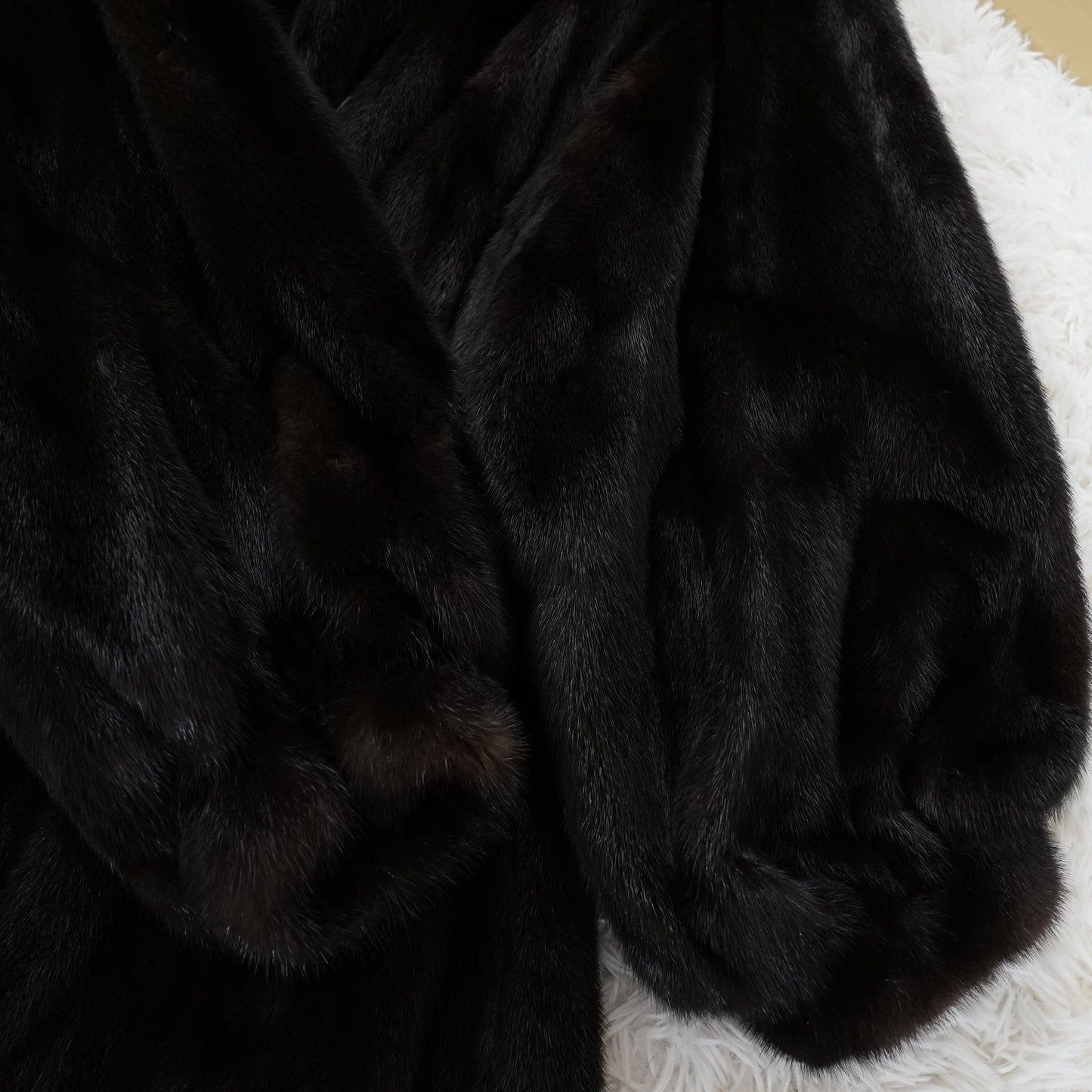 Glama Mink A-Line Long Fur Coat Women’s Vintage Luxury Outerwear