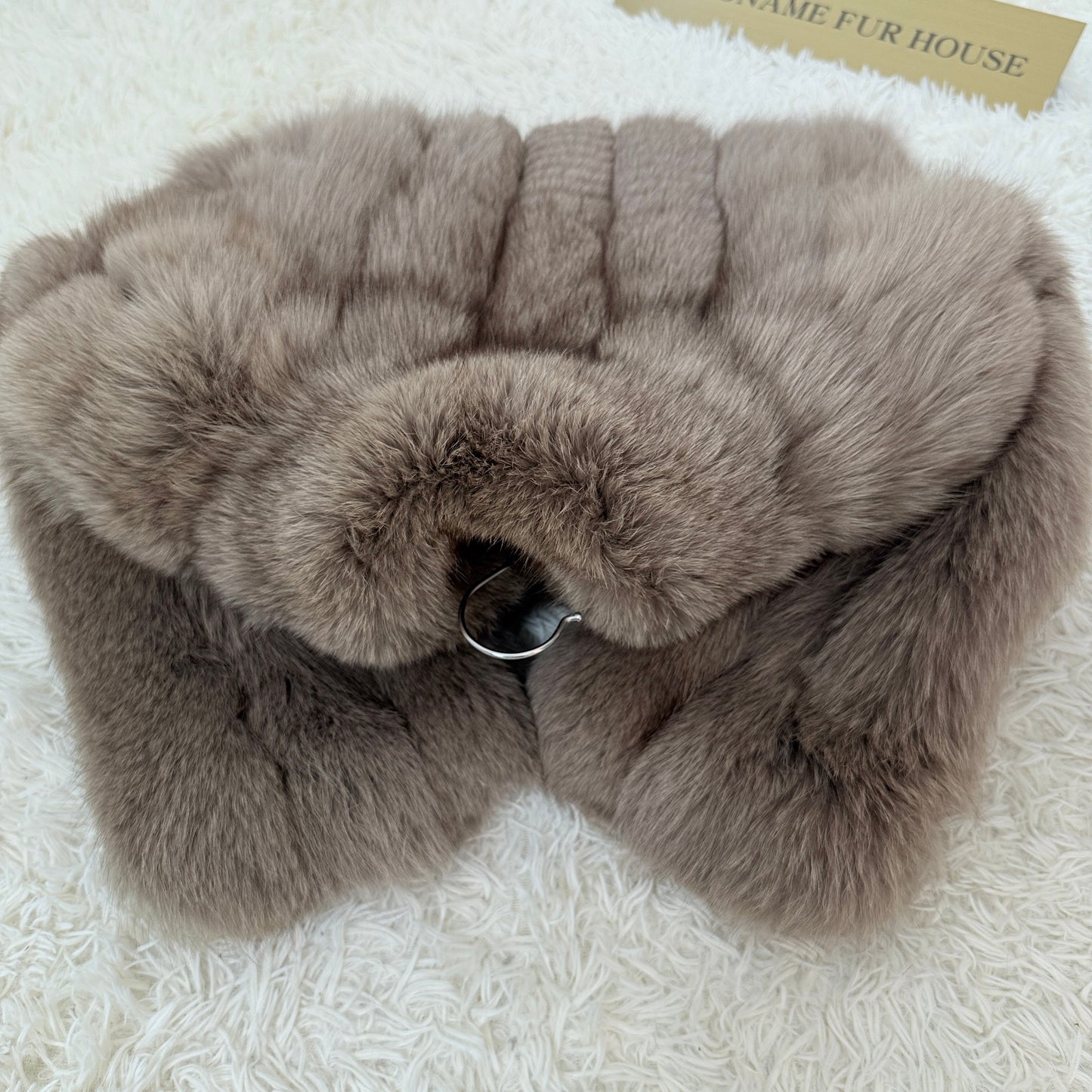 Ash Beige Fox Coat Genuine Vintage Fur Japan