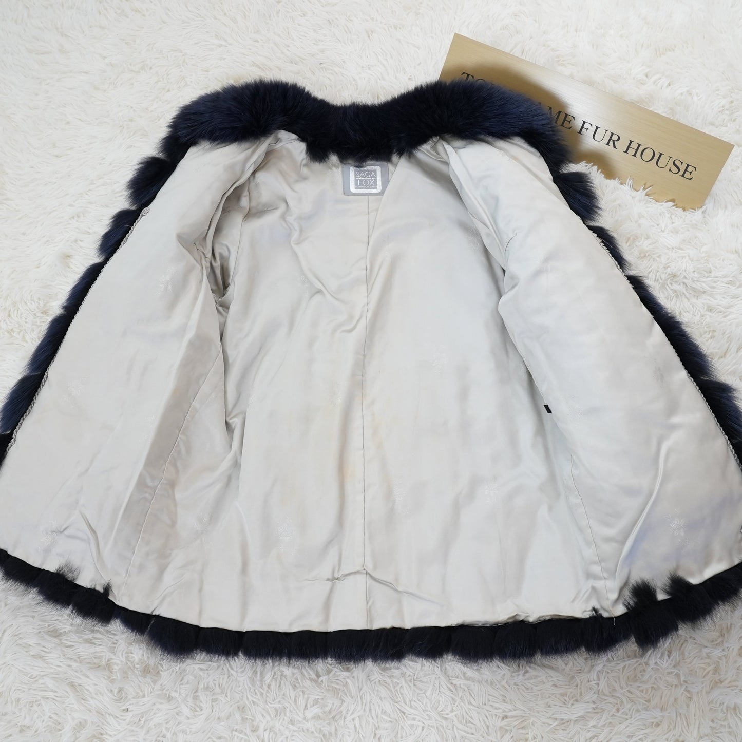Navy Dye Fox Coat - Saga Fox Genuine Vintage Fur Japan
