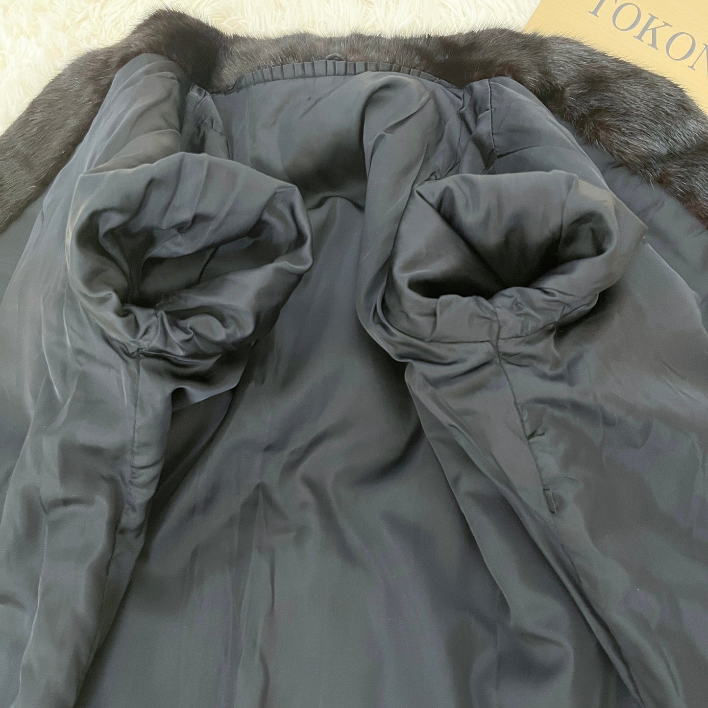 Dark Mink Jacket Stripe Cutting Vintage Fur From Japan