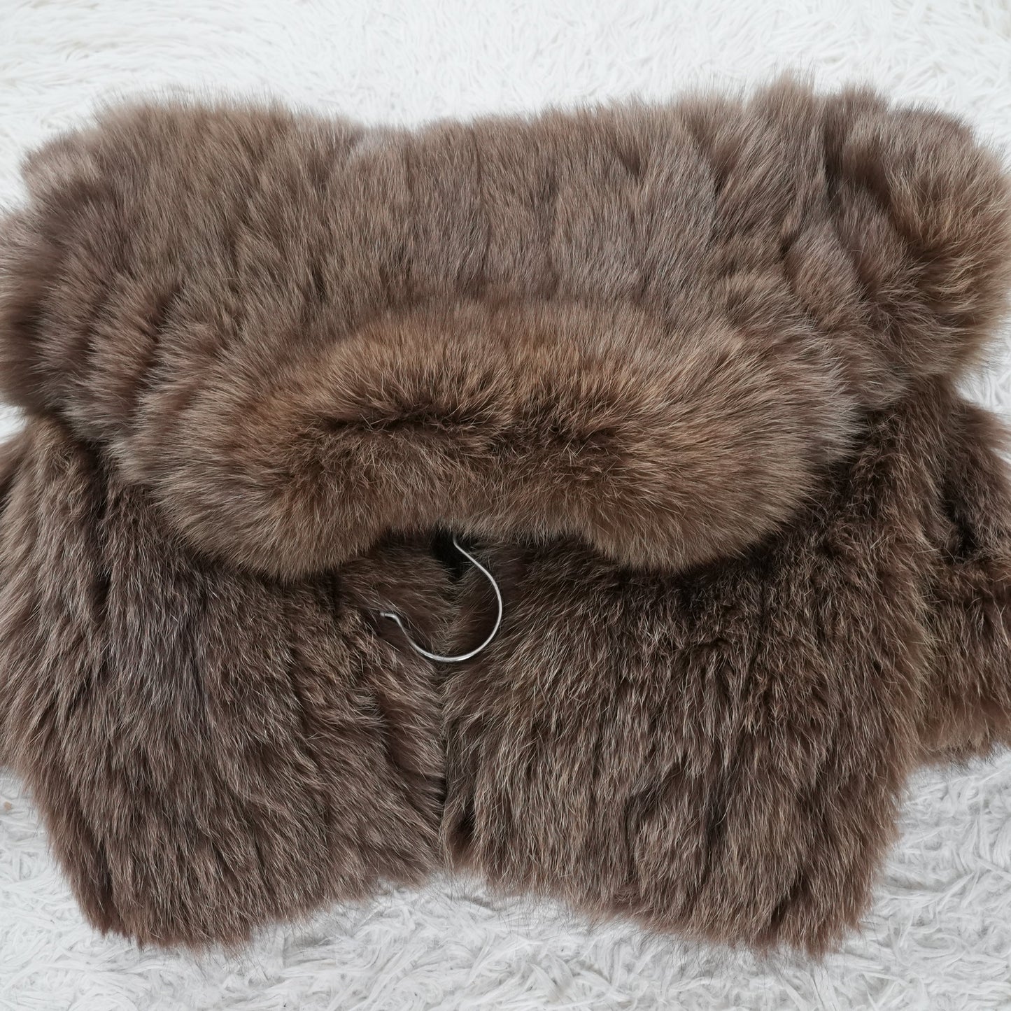 Brown Dyed Fox Fur crop Jacket - Genuine Vintage Fur From Japan