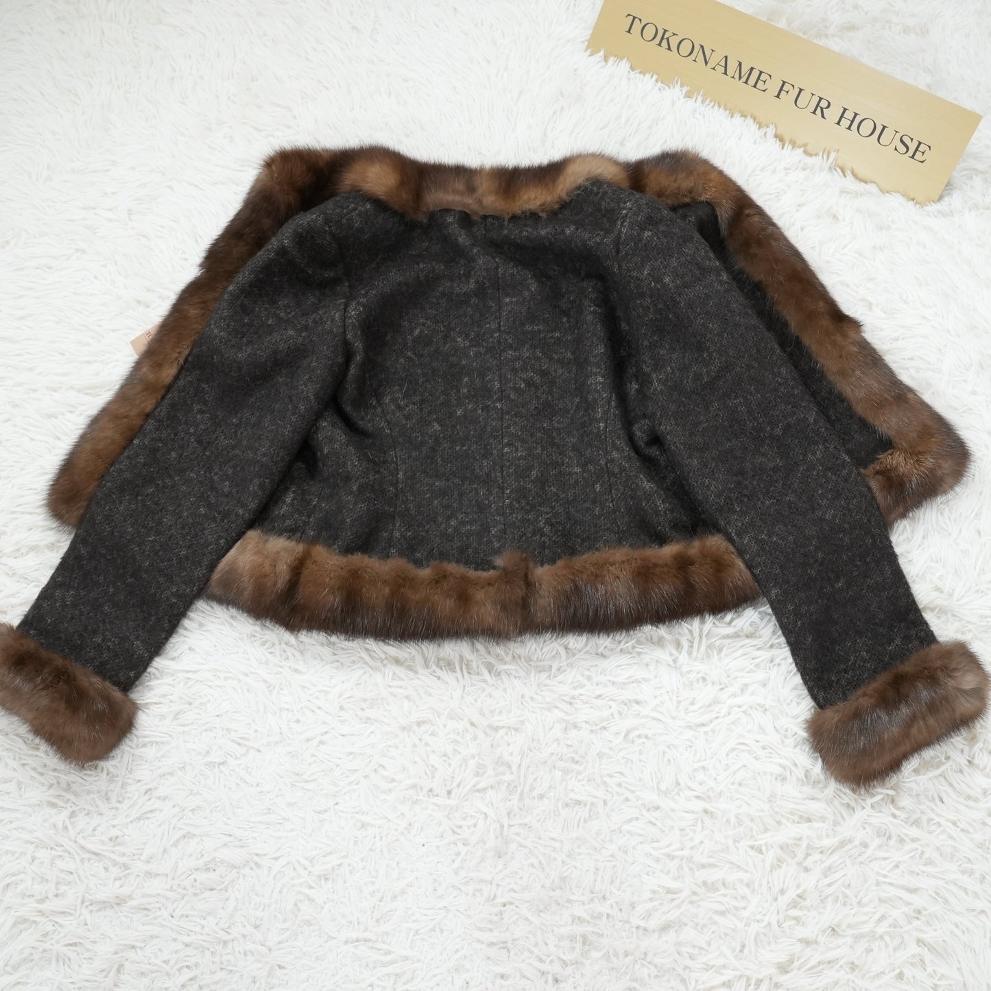 FOXEY Sable Fur Trim Angola Jacket - Genuine Vintage Fur From Japan