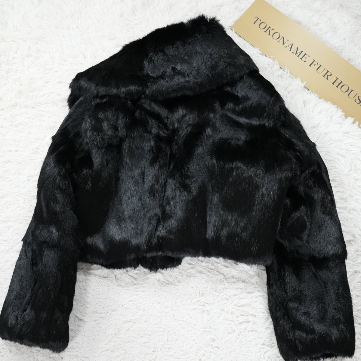 Rabbit Fur Jacket Black Dyed - Genuine Vintage Fur Japan