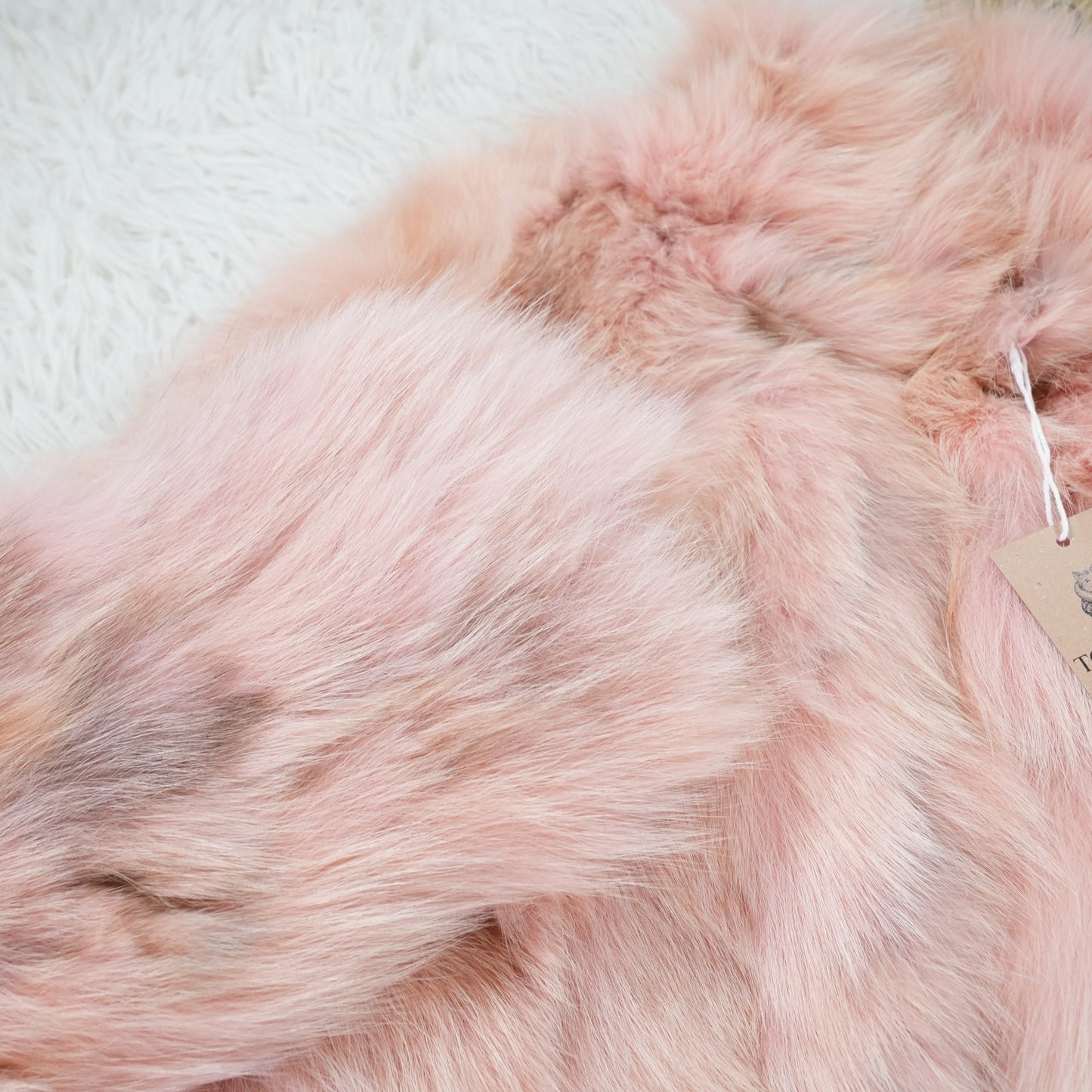 Pink Dyed Fox Fur Jacket - Genuine Vintage Fur From Japan