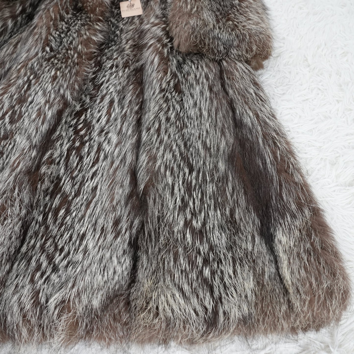 Silver Fox Long Coat - Genuine Vintage Fur From Japan