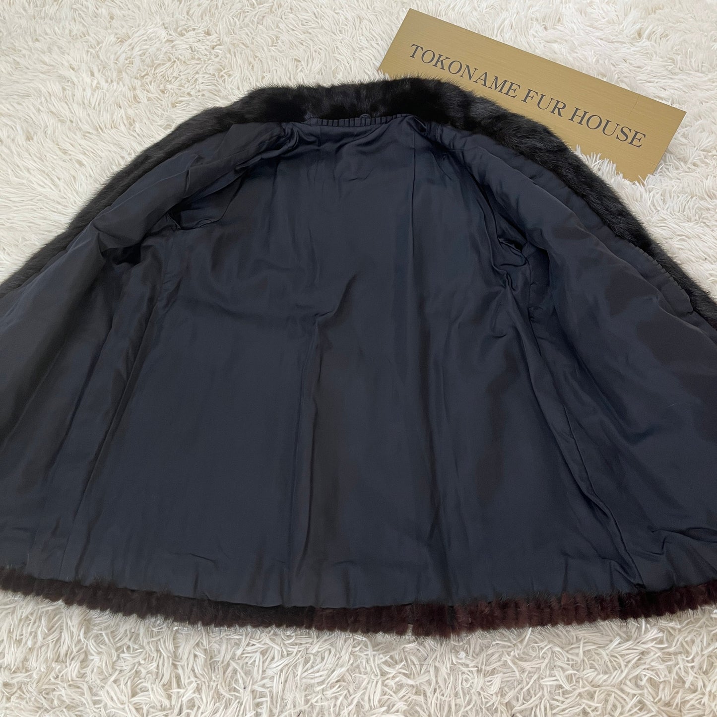 Dark Mink Jacket Stripe Cutting Vintage Fur From Japan
