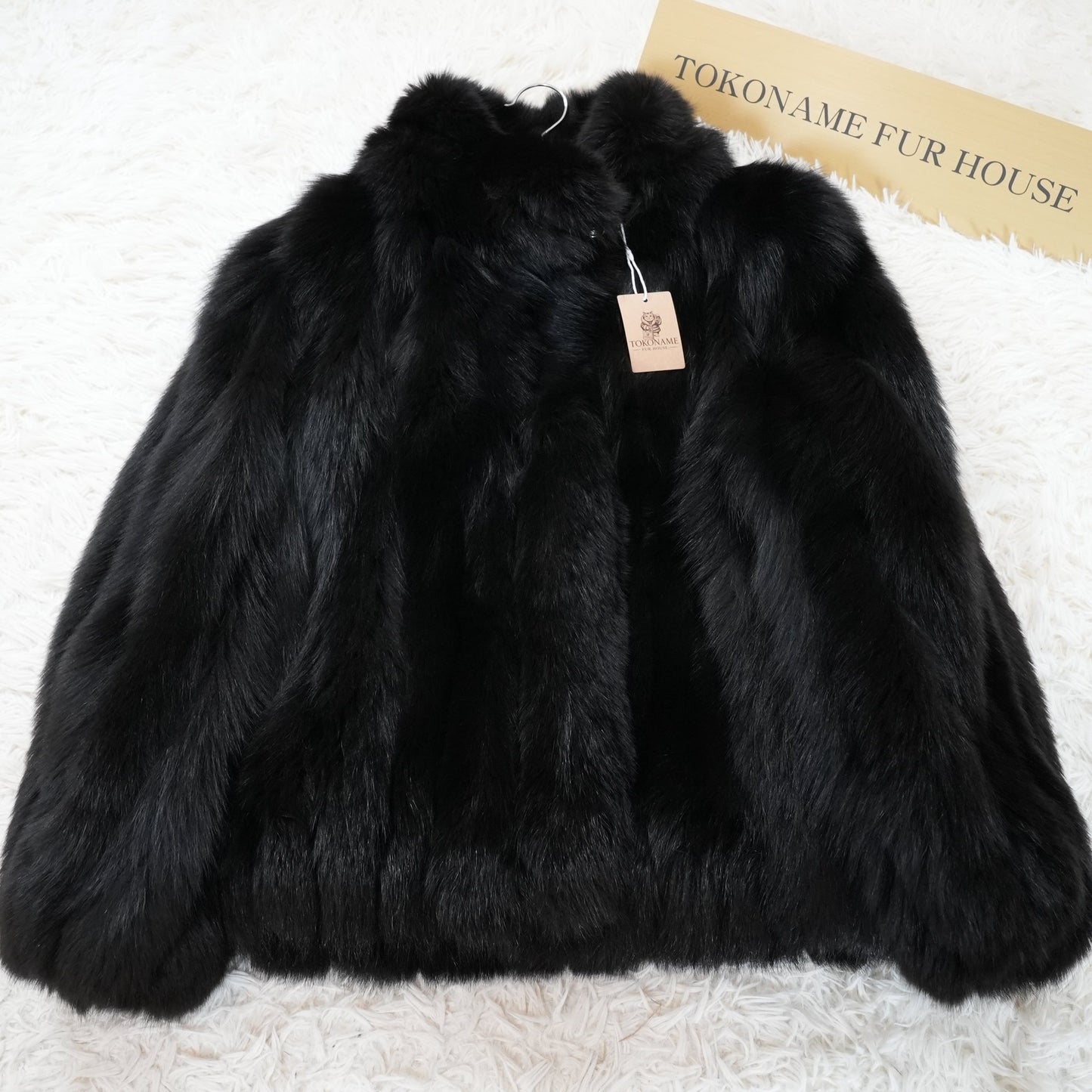 Black Dyed Fox Coat SAGA FOX - Genuine Vintage Fur From Japan