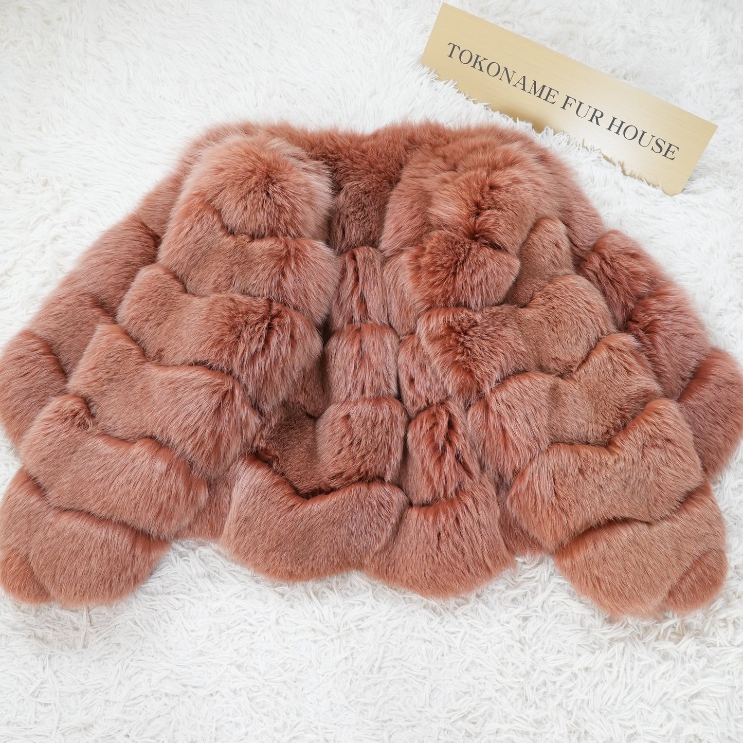 Dull Red Dyed SAGA FOX Fur Coat - Genuine Vintage Fur From Japan