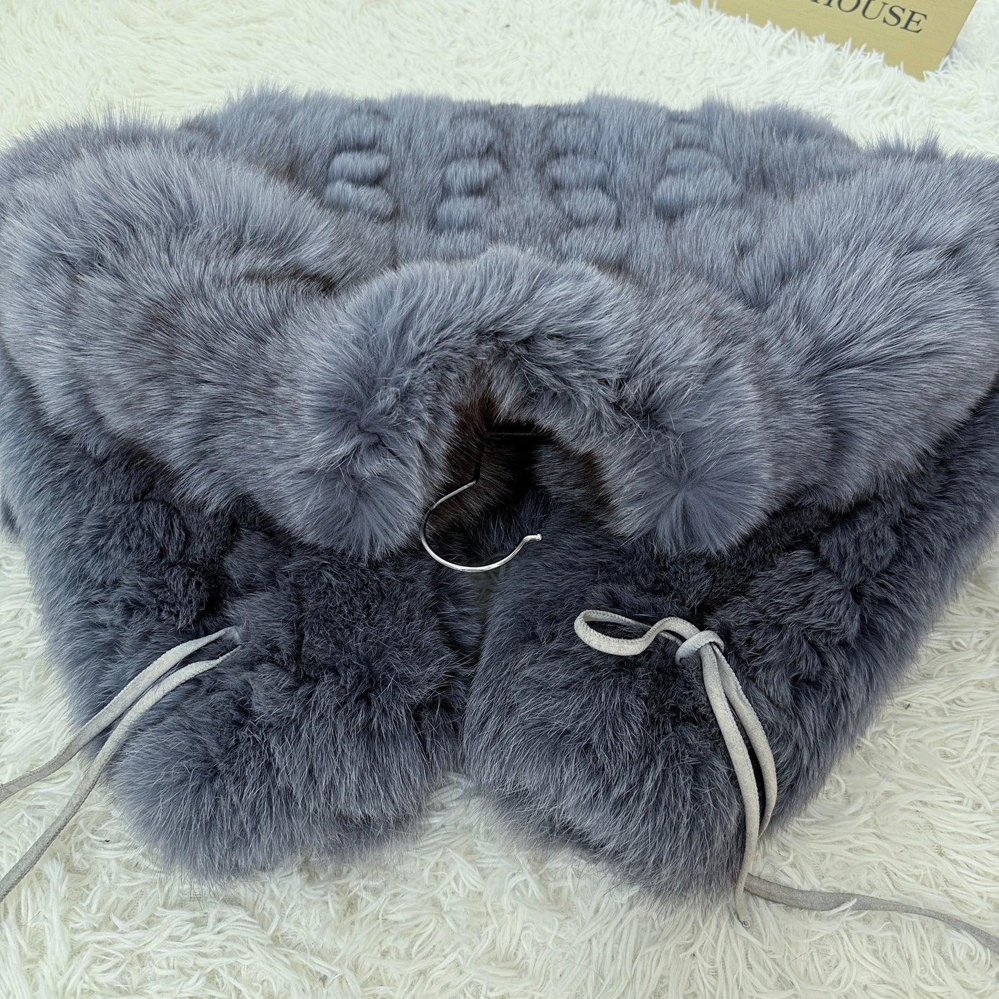 Blue Fox Ash Blue Dyed Jacket Vintage Fur Japan