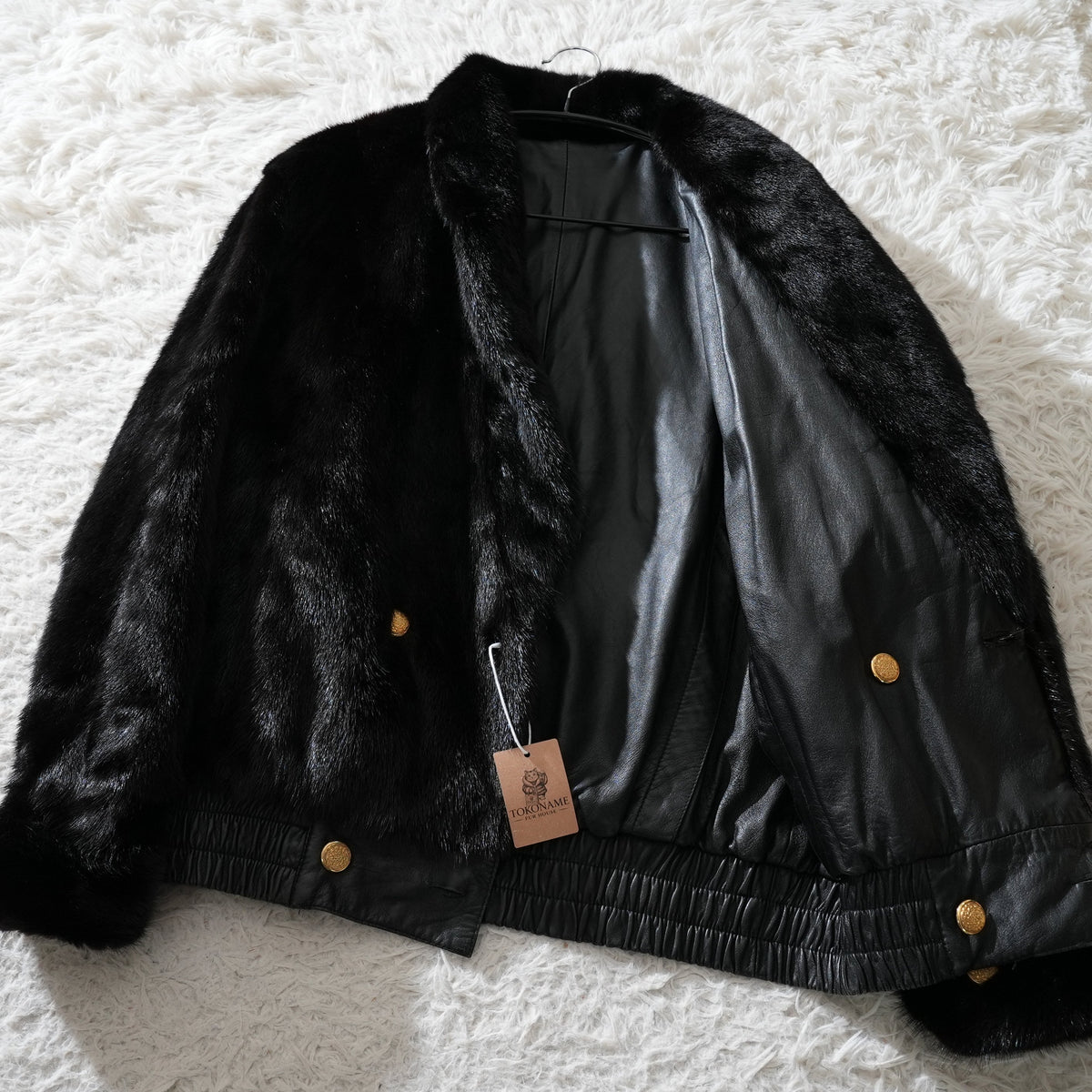 Mink and Leather Jacket Unisex - Genuine Vintage Fur From Japan