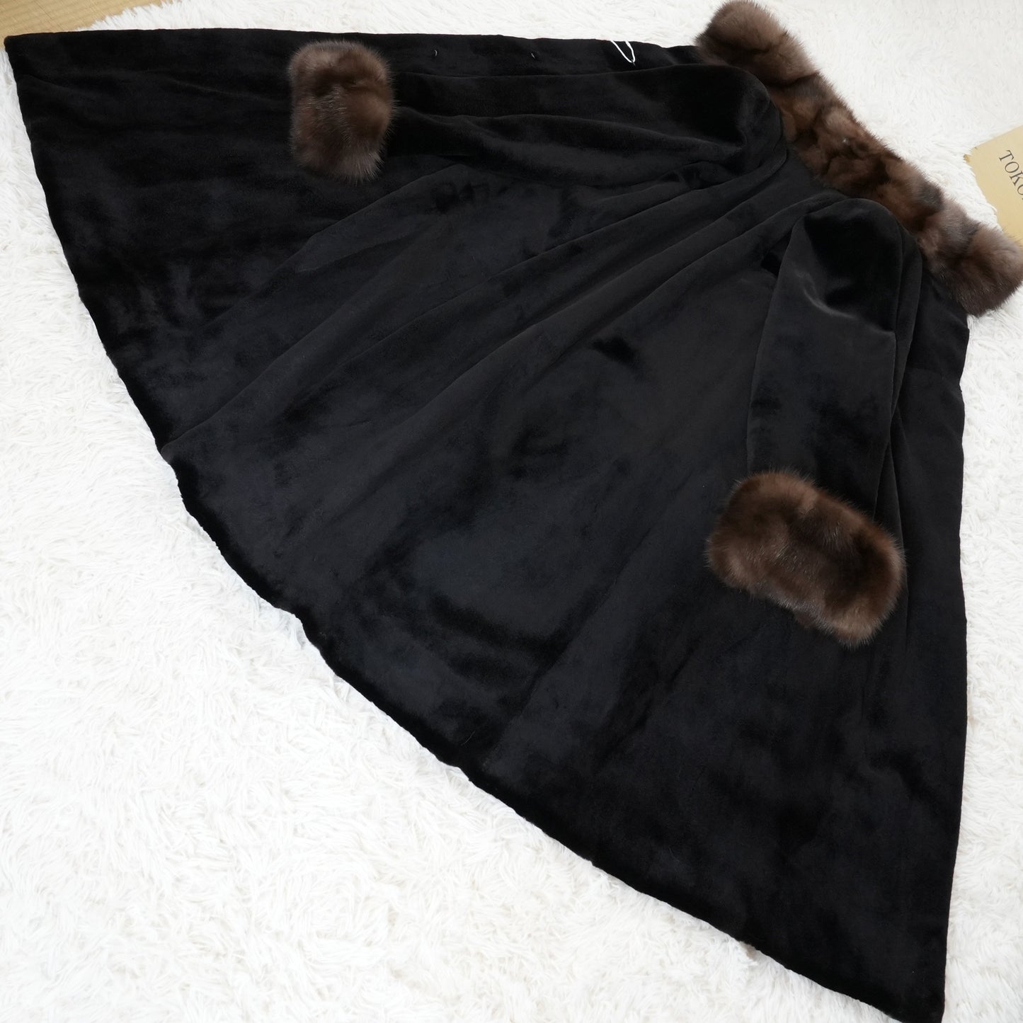 Shaved Mink and Russian Sable Trim Long Coat - Genuine Vintage Fur From Japan