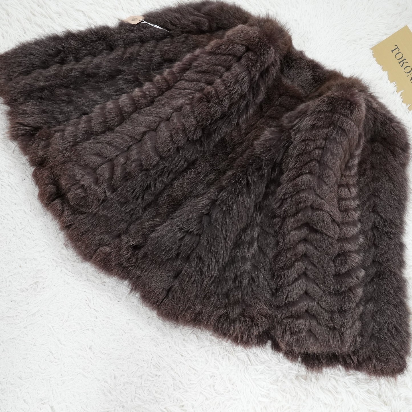 Dark Bronw Dyed Fox Fur Coat - Genuine Vintage Fur From Japan