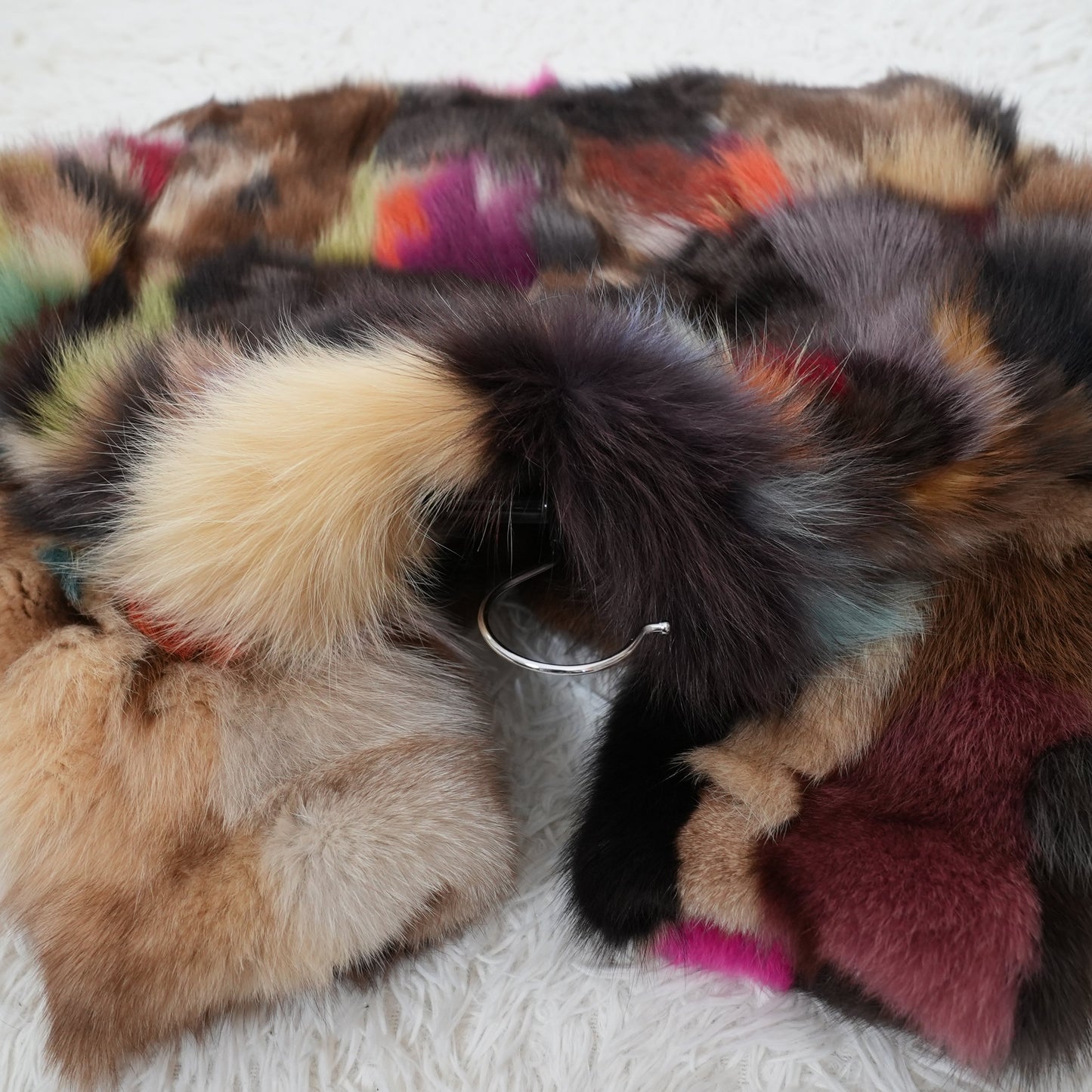 Blue Fox  Multi Color Coat Vintage Fur Japan
