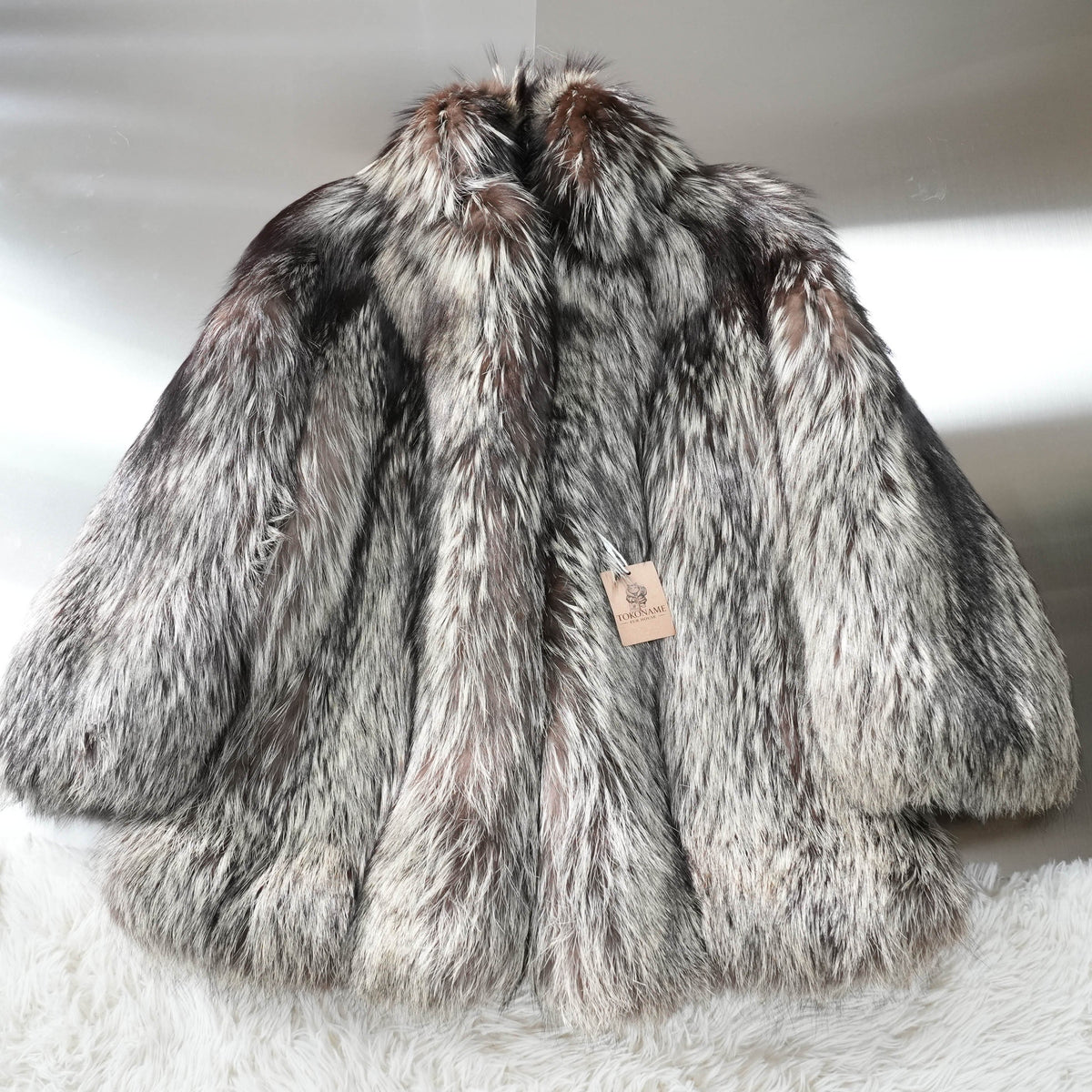 Silver Fox Fur Coat - Genuine Vintage Fur From Japan