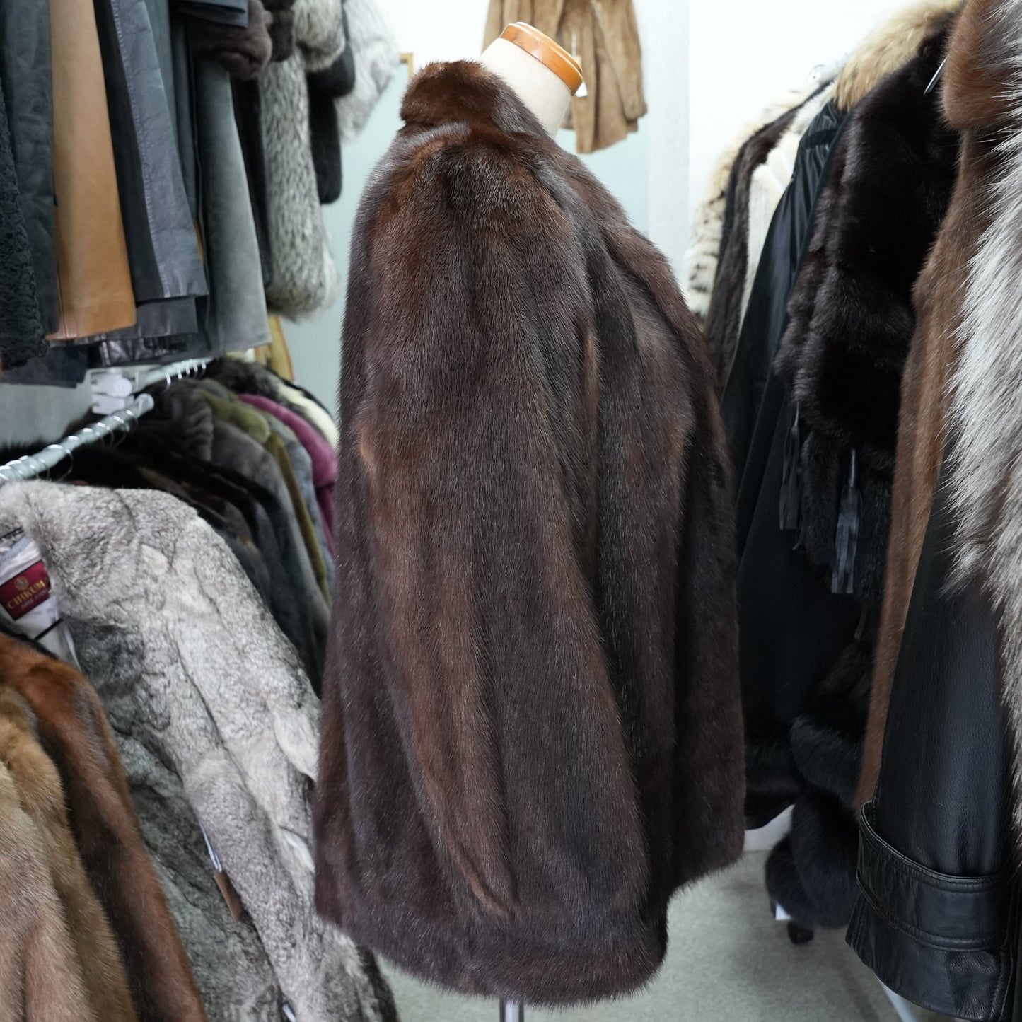 Dark Mink Jacket SAGA MINK - Genuine Vintage Fur From Japan