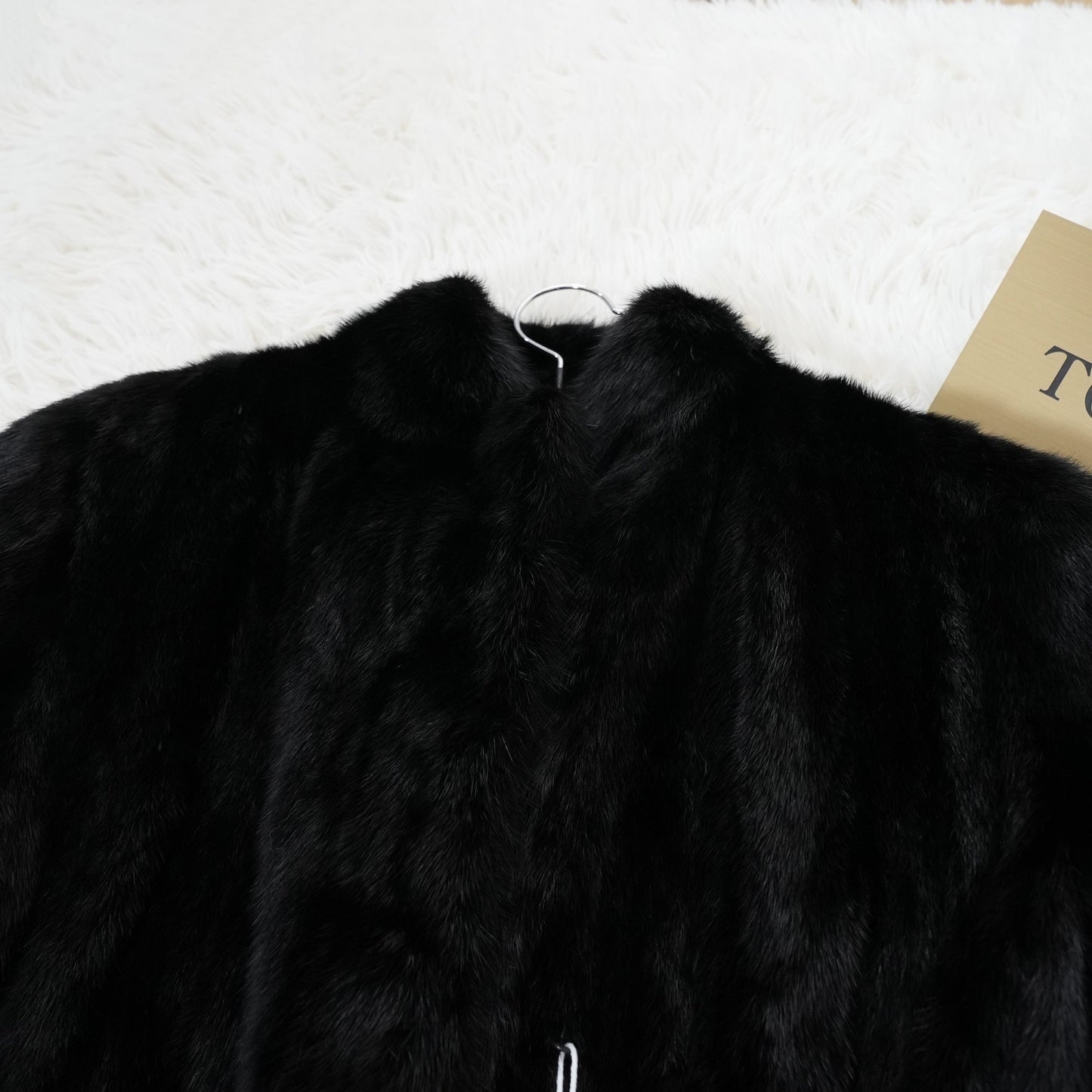 Black Mink Long Coat Soft and Glossy Genuine Vintage Fur Japan