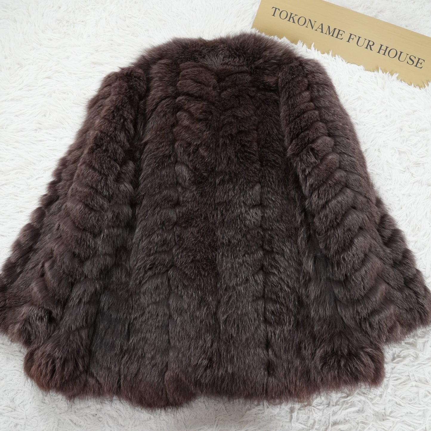 Dark Bronw Dyed Fox Fur Coat - Genuine Vintage Fur From Japan