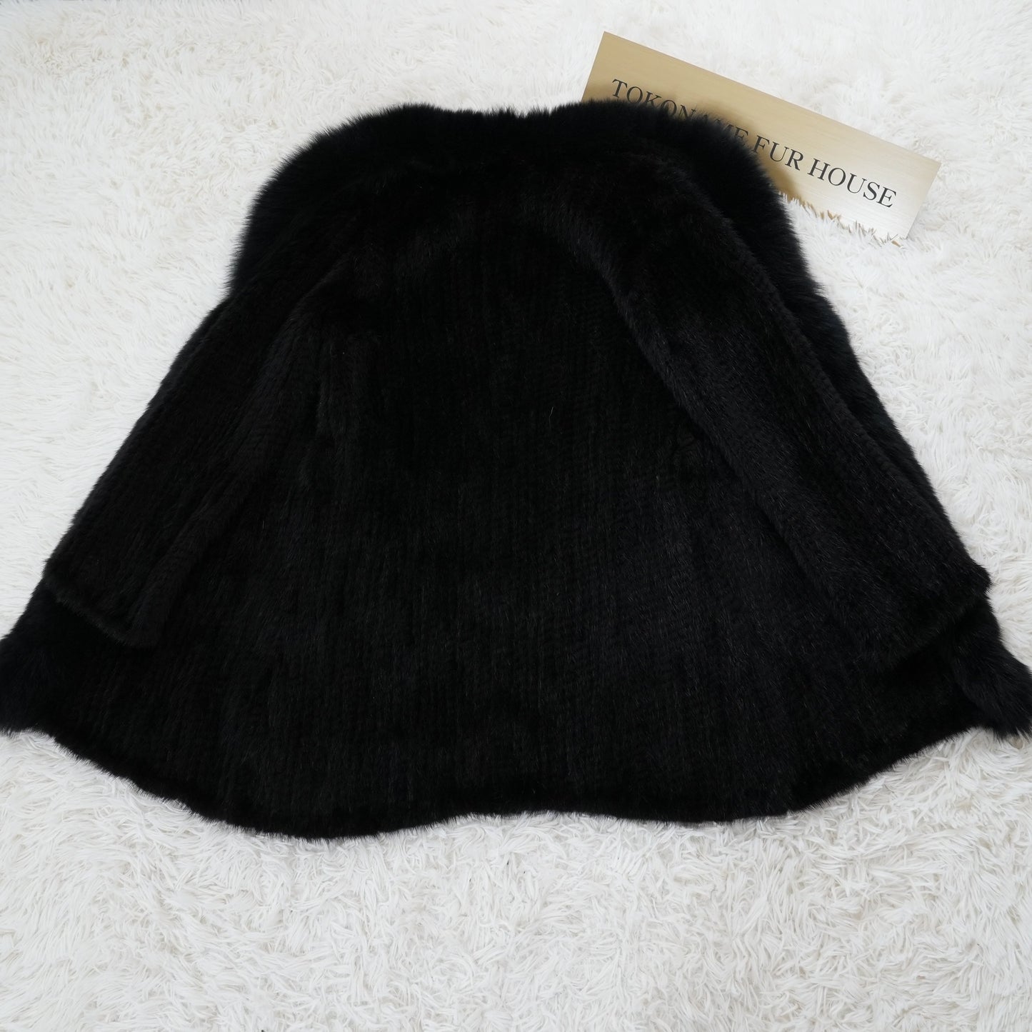 Yarn Mink and Fox Fur Trim Coat Genuine Vintage Fur Japan