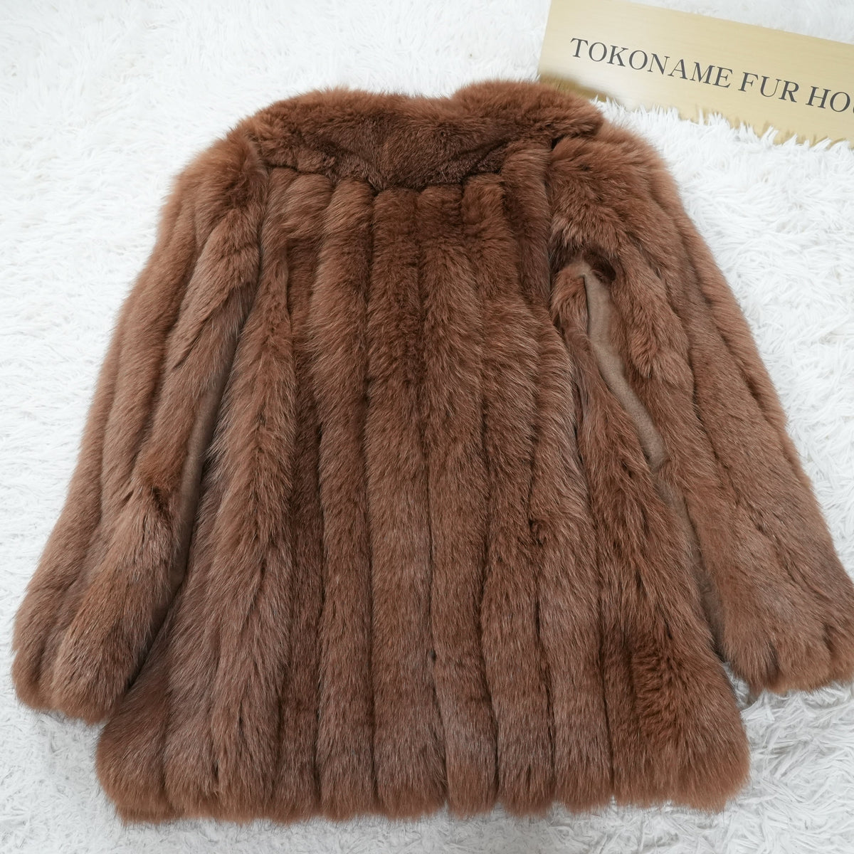 Brown Dyed Fox Fur Coat OS FUR - Genuine Vintage Fur From Japan
