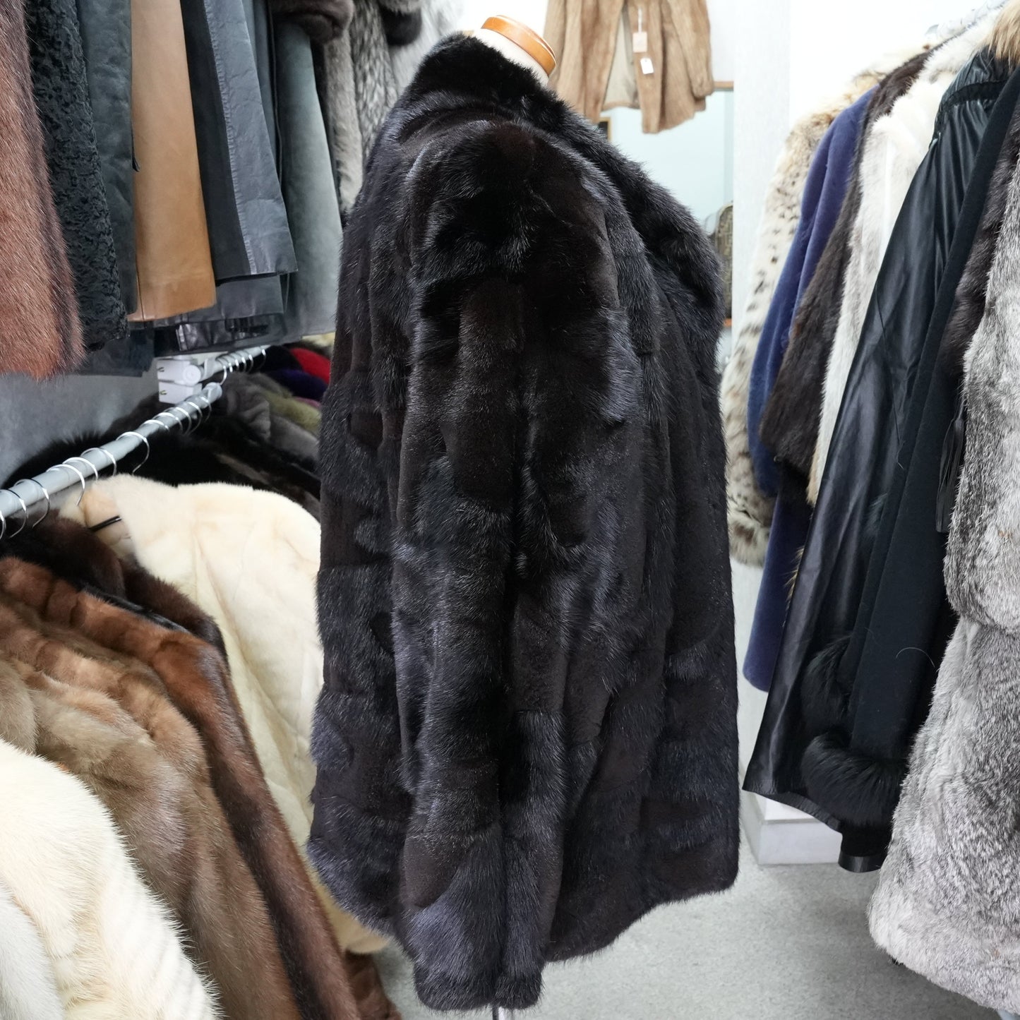 Dark Mink Design Jacket -Genuine Vintage Fur From Japan