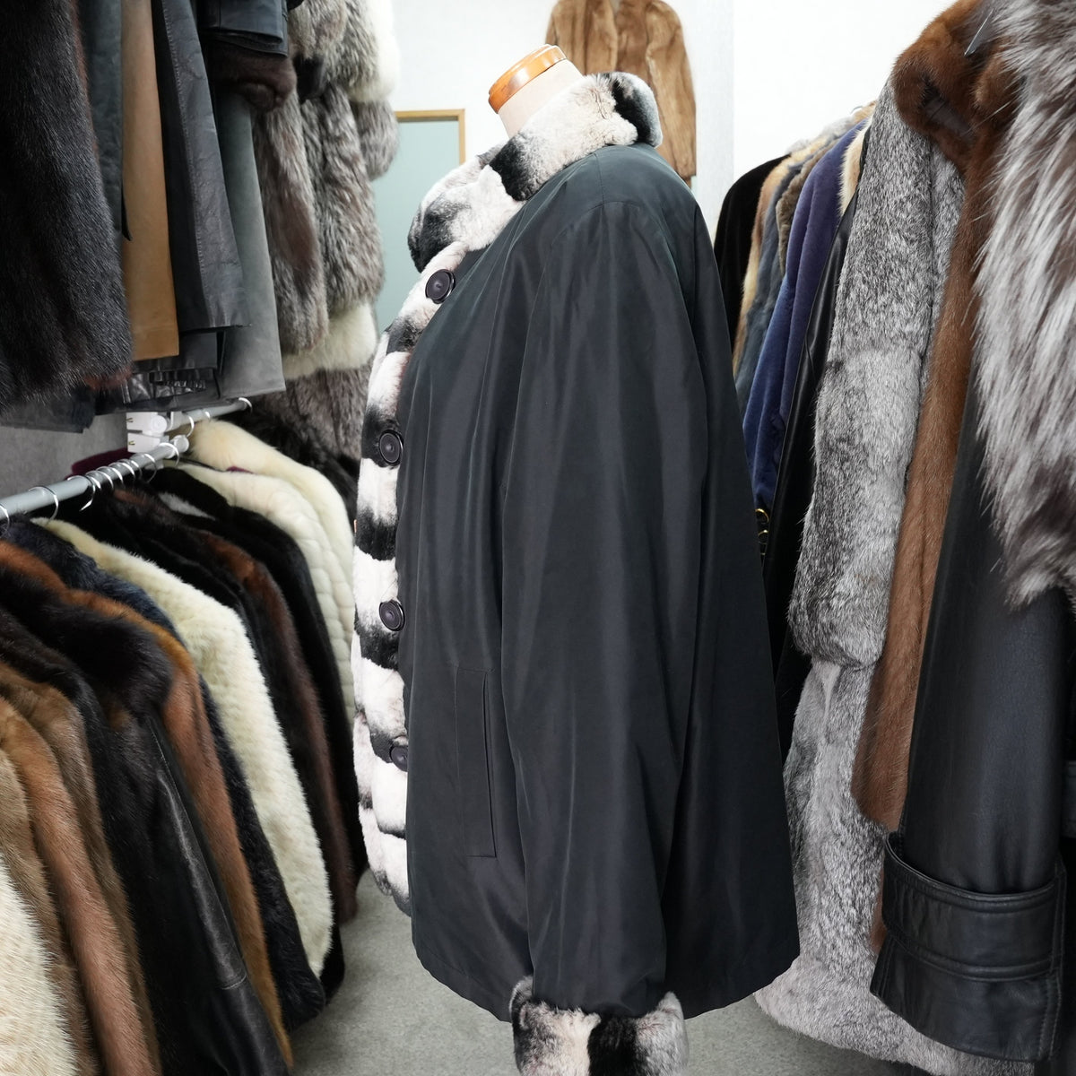 Rex rabbit reversible Coat - Genuine Vintage Fur From Japan