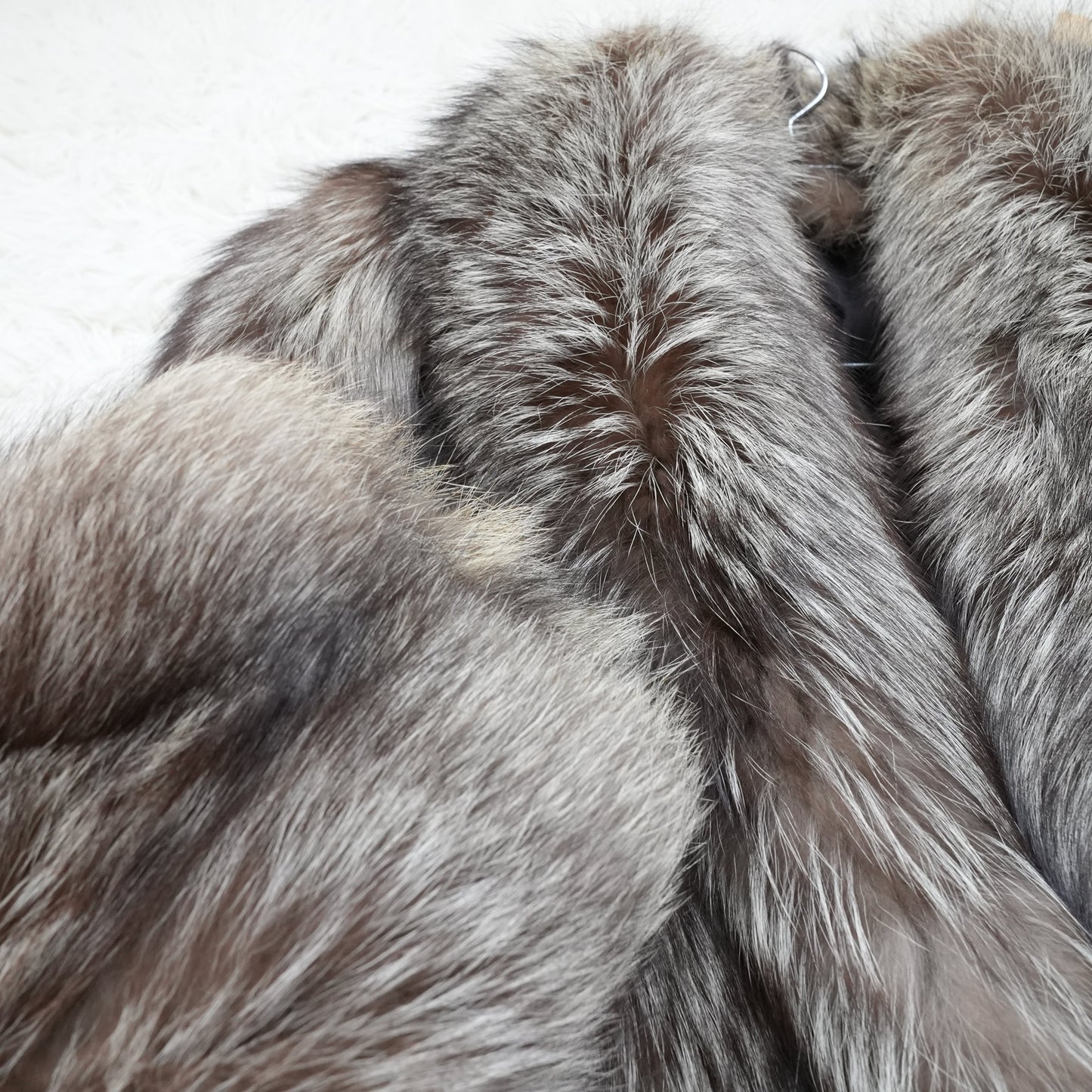 Silver Fox Fur Coat - Genuine Vintage Fur From Japan