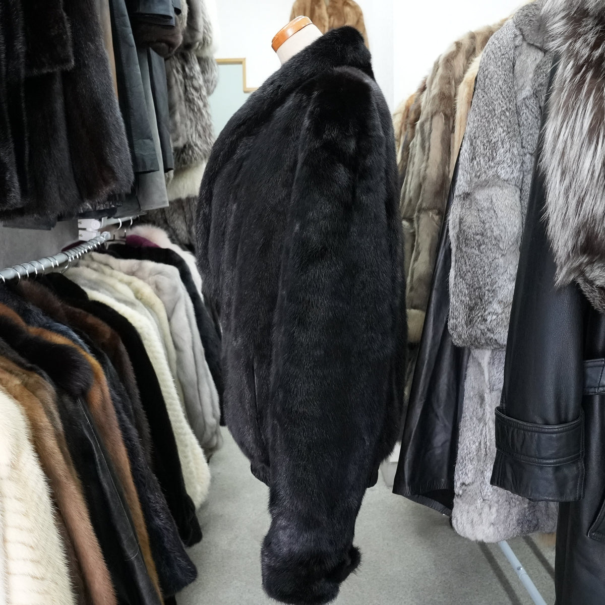 Mink and Leather Jacket Unisex - Genuine Vintage Fur From Japan
