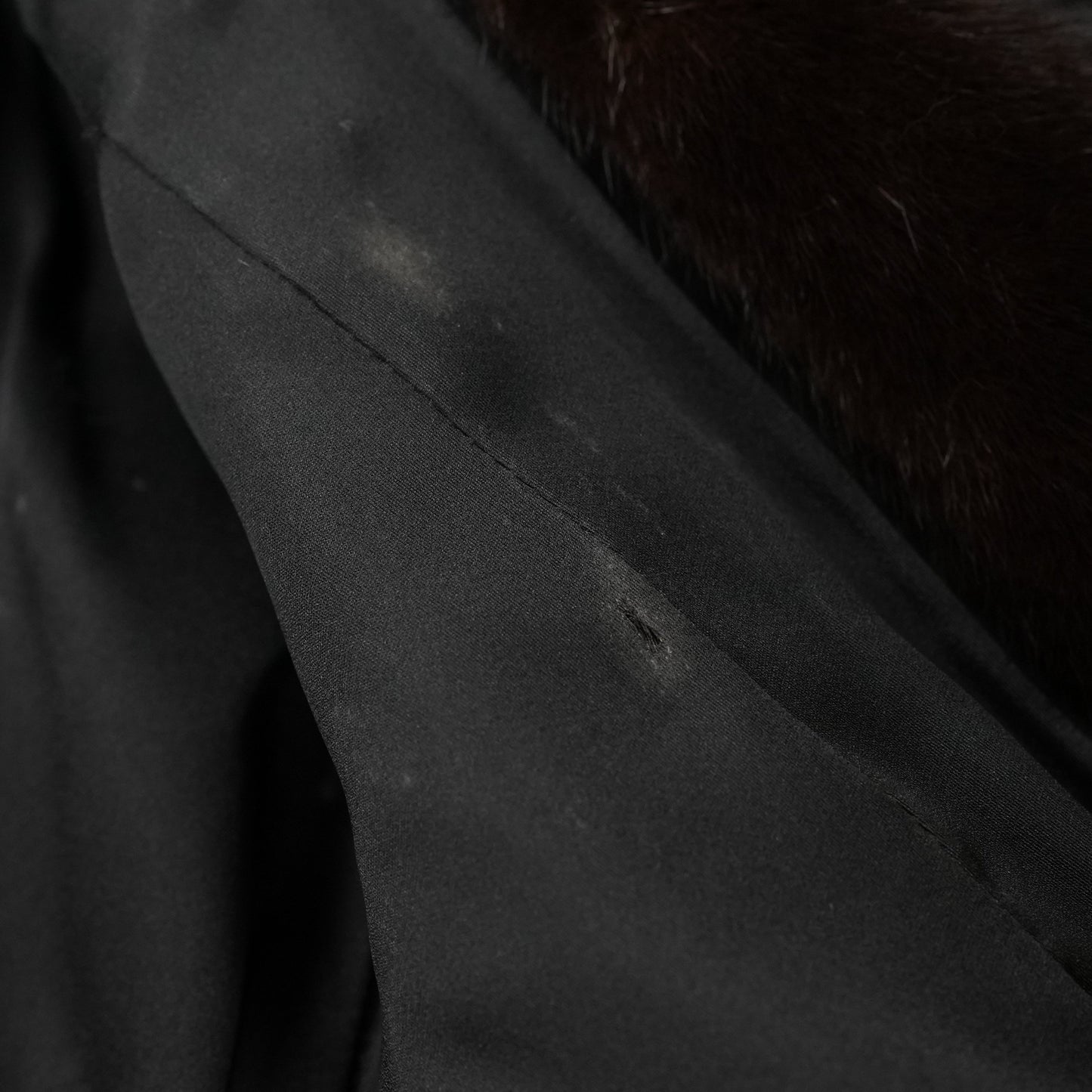 Dark Mink Fur Coat Flare Hem - Genuine Vintage Fur From Japan