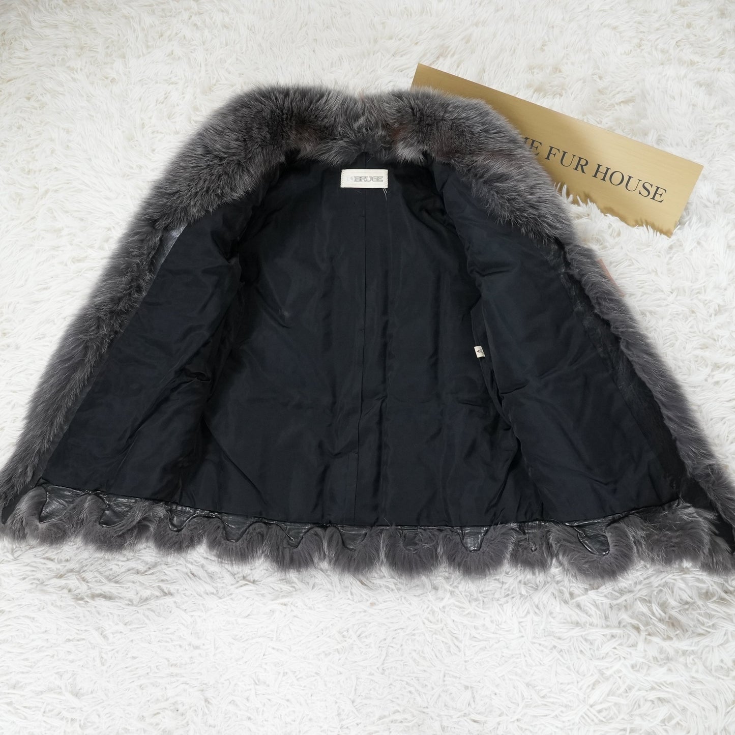 Gray Dyed Fox Coat - Genuine Vintage Fur From Japan