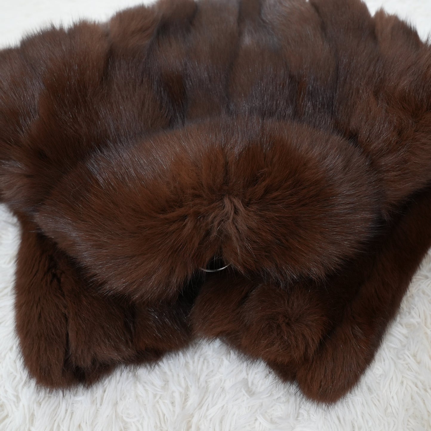 Brown Dyd Fox Coat - SAGA FOX Genuine Vintage Fur Japan