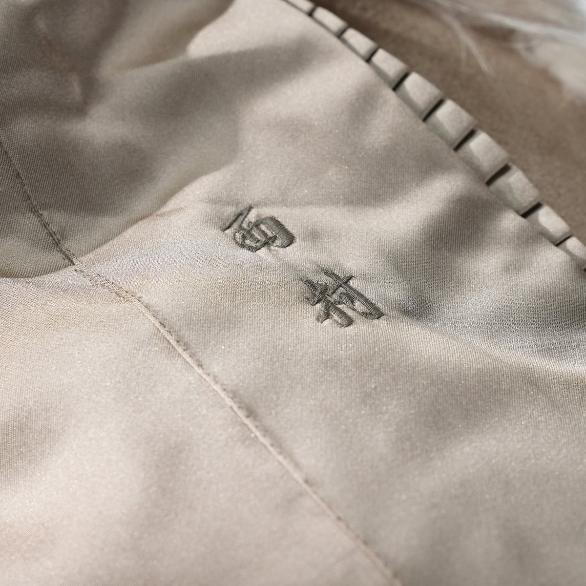 Light Beige Dyed Fox Fur Long Coat EMBA - Genuine Vintage Fur From Japan