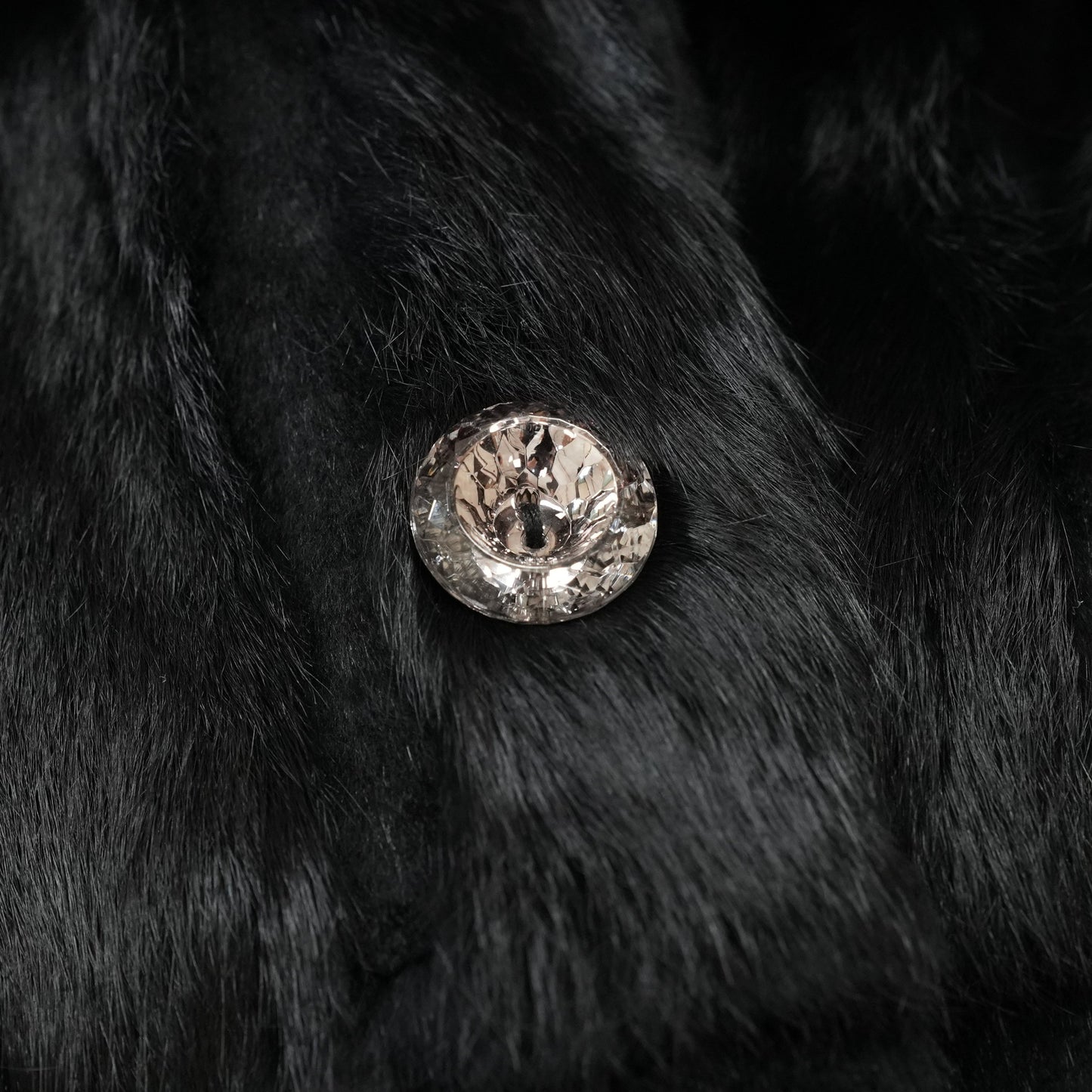 Rex rabbit Black Dyed Coat - Genuine Vintage Fur From Japan