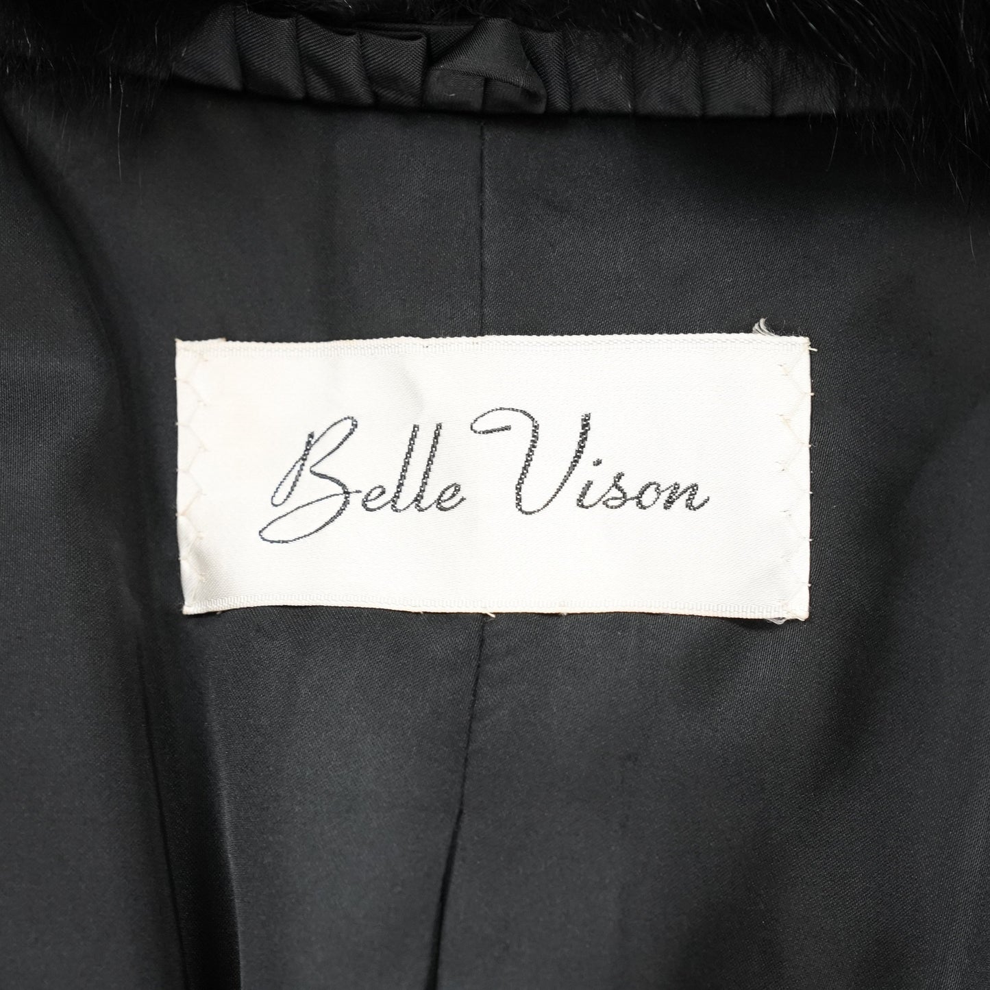 ROYAL SAGA FOX Black dyed Fur Coat - Genuine Vintage Fur From Japan