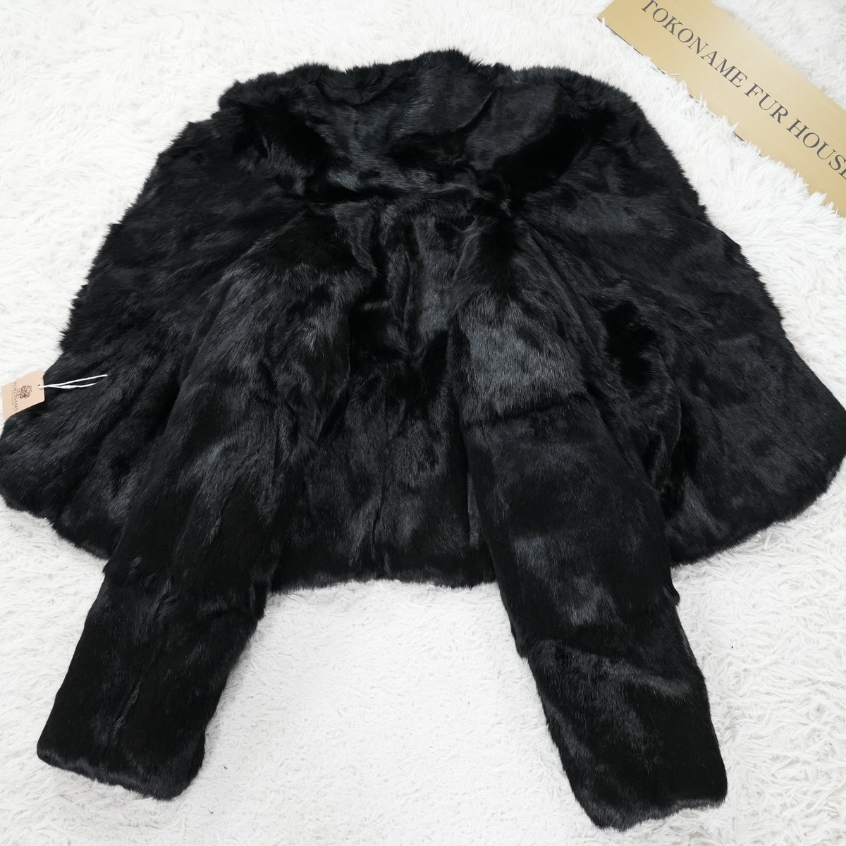 Rabbit Fur Jacket Black Dyed - Genuine Vintage Fur Japan