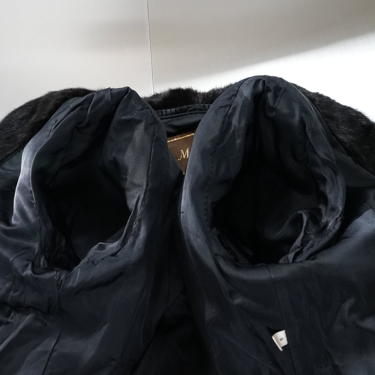 Dark Mink Stripe Design Coat Moonbat Fur - Genuine Vintage Fur From Japan
