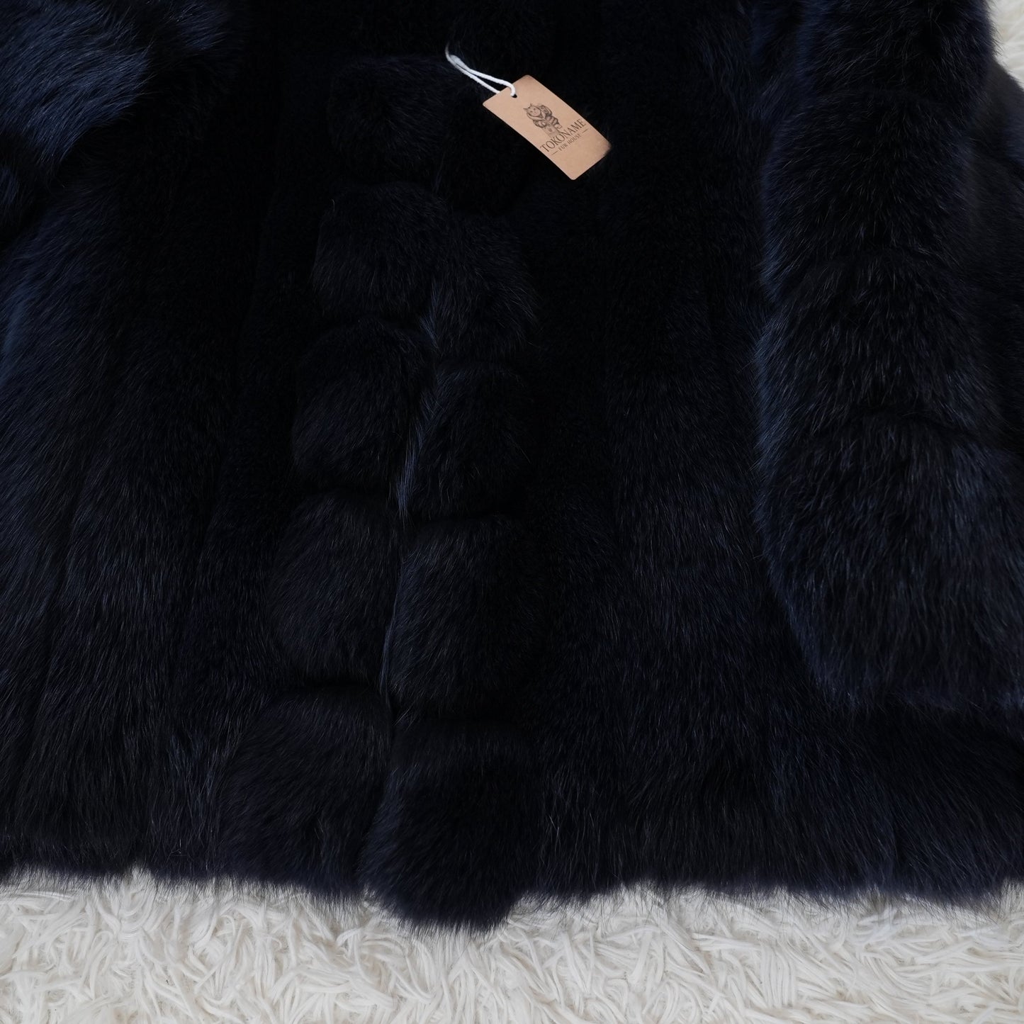 Navy Dye Fox Coat - Saga Fox Genuine Vintage Fur Japan