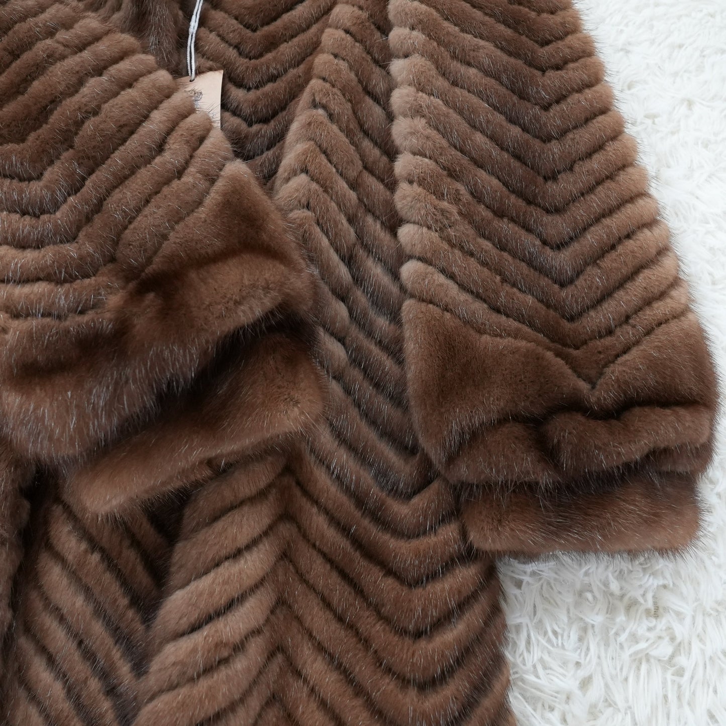 Demi Buff Mink Long Coat ZigZag Cutting - Genuine Vintage Fur From Japan