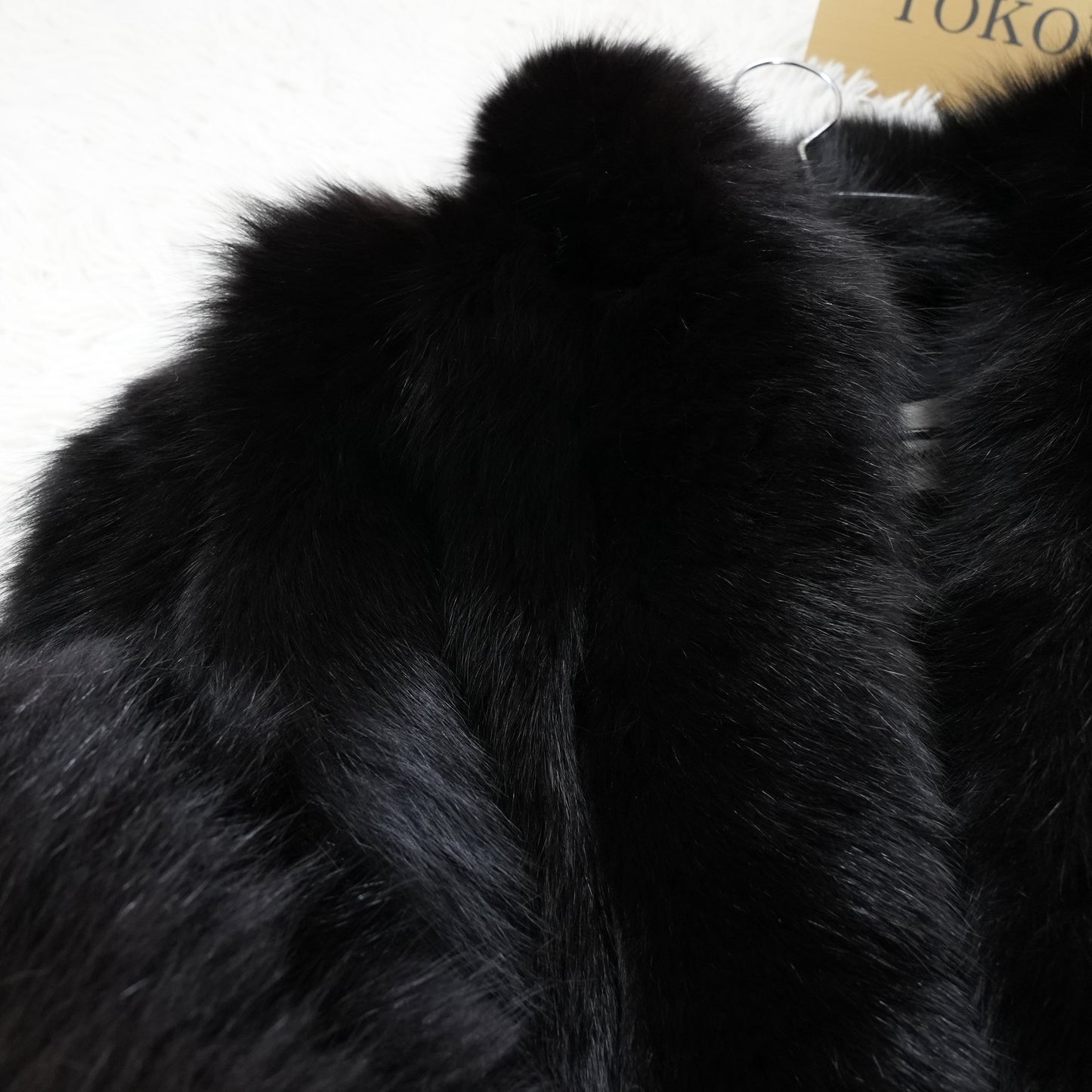 ROYAL SAGA FOX Black dyed Fur Coat - Genuine Vintage Fur From Japan