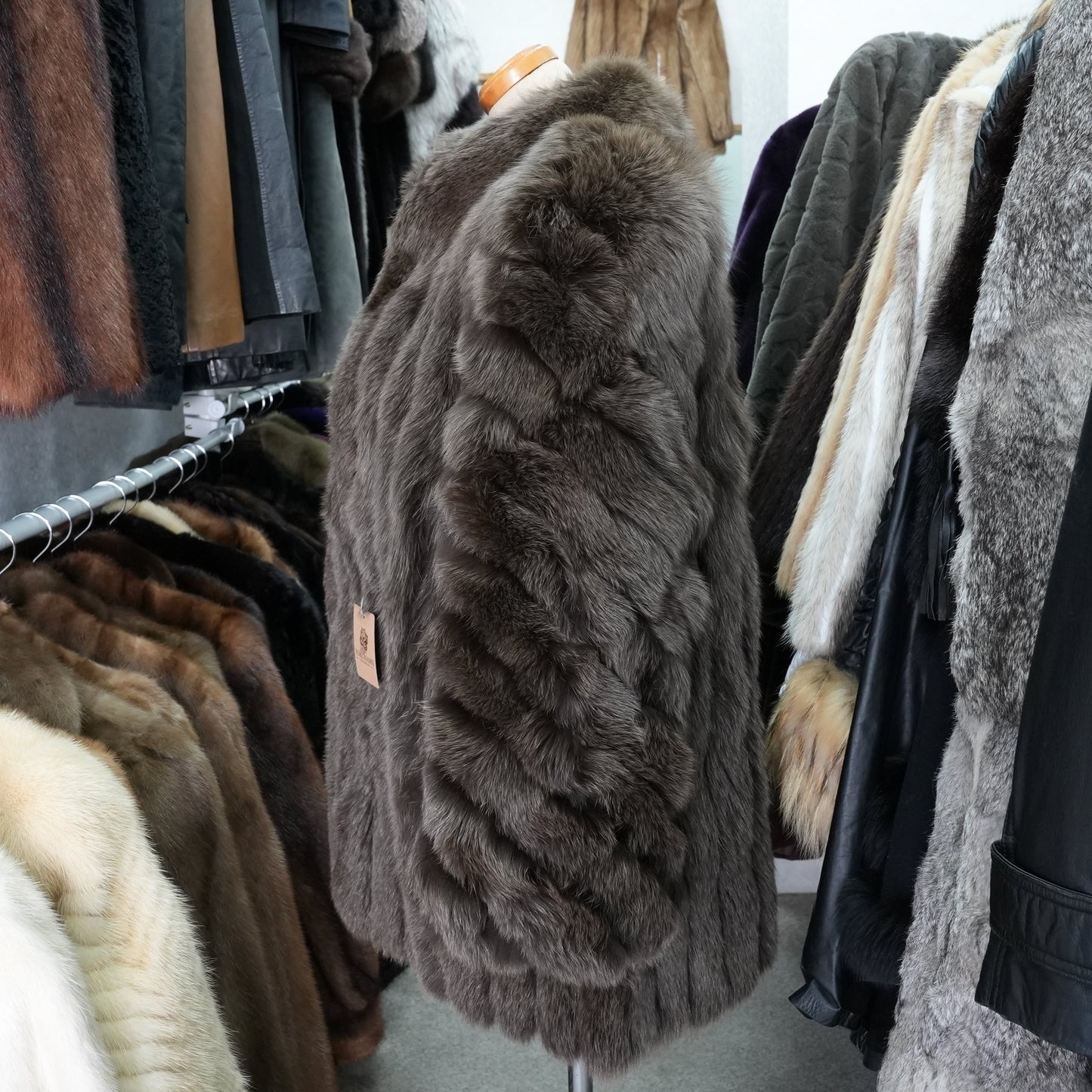 Brown Dyed Fox Fur Coat - Genuine Vintage Fur From Japan