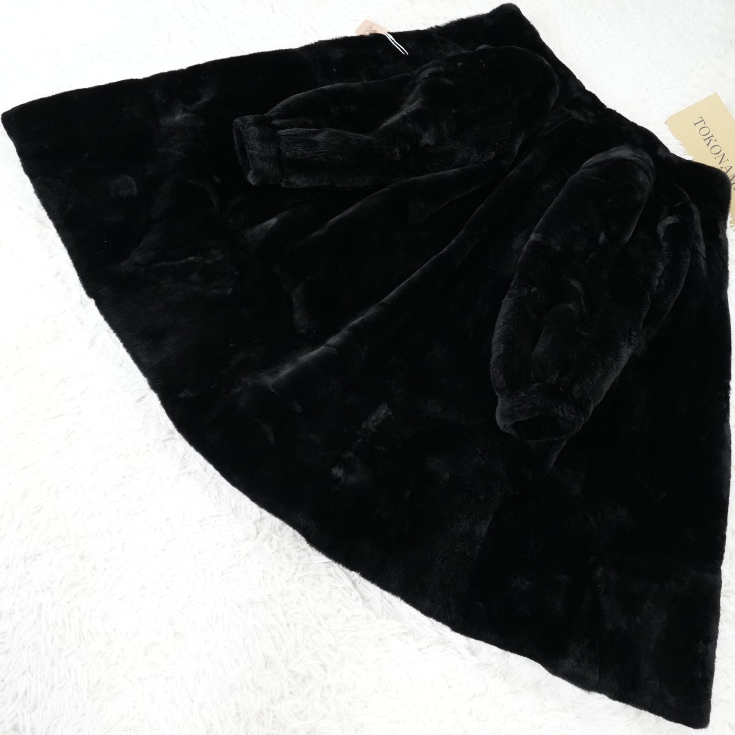 Nutria Fur Black Long Coat - Genuine Vintage Fur From Japan