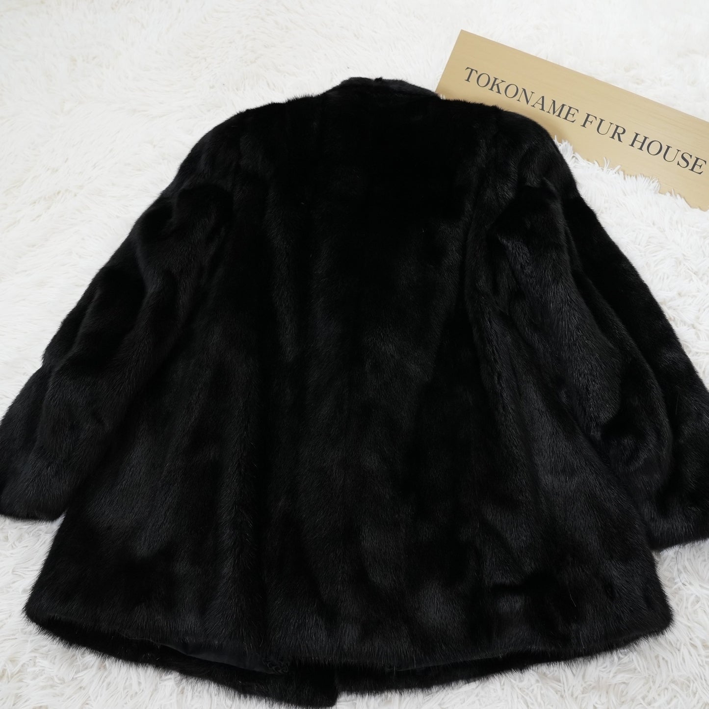 Black Mink Coat - SAGA MINK Soft and Glossy Genuine Vintage Fur Japan