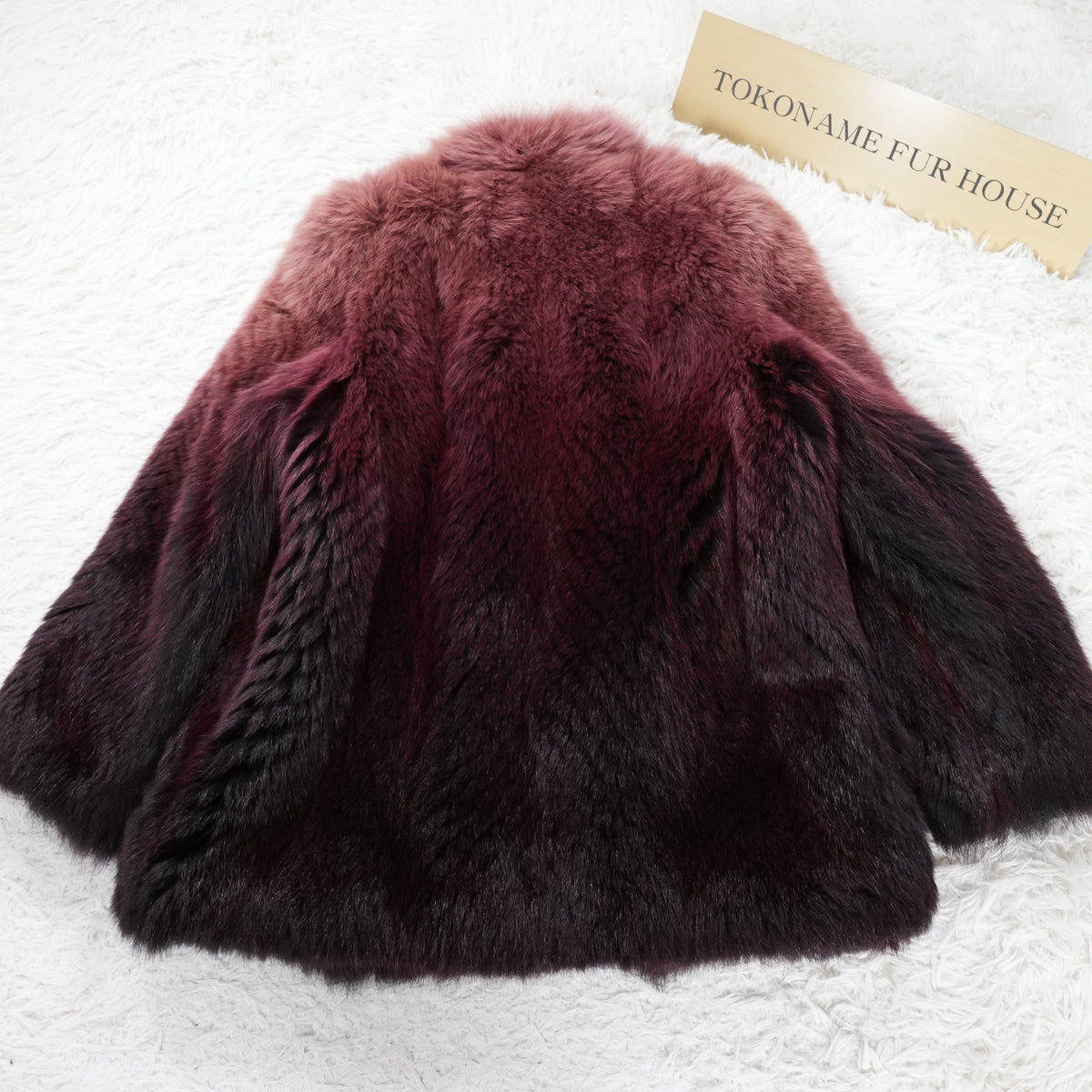 Gradient Dyed Design Fur Coat - Genuine Vintage Fur From Japan