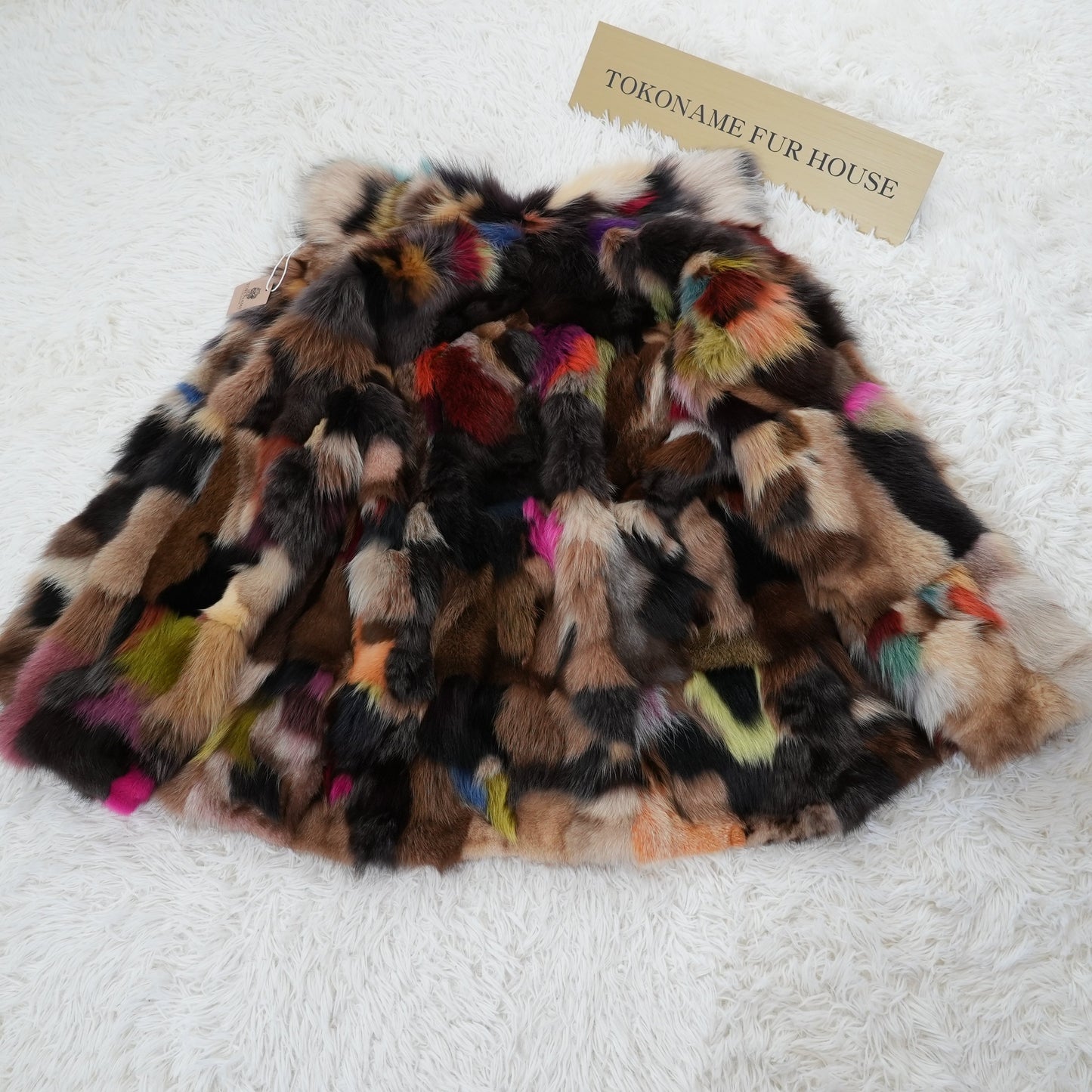 Blue Fox  Multi Color Coat Vintage Fur Japan