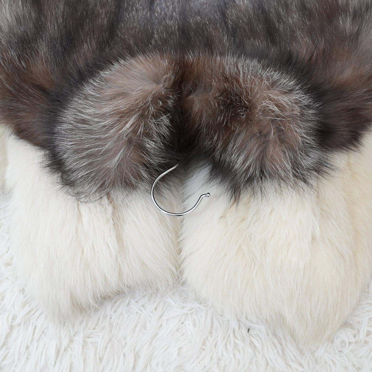 Silver Fox Design Coat Genuine Vintage Fur Japan