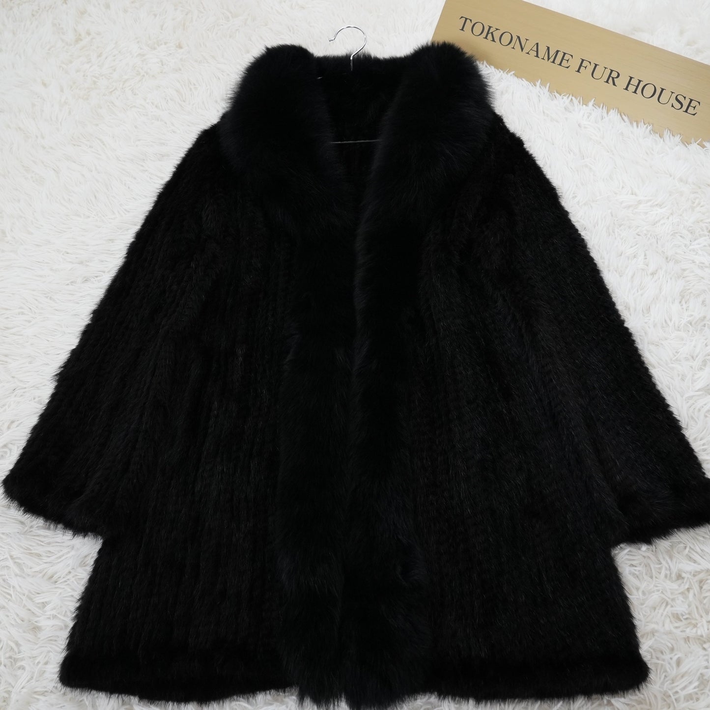 Yarn Mink and Fox Fur Trim Coat Genuine Vintage Fur Japan