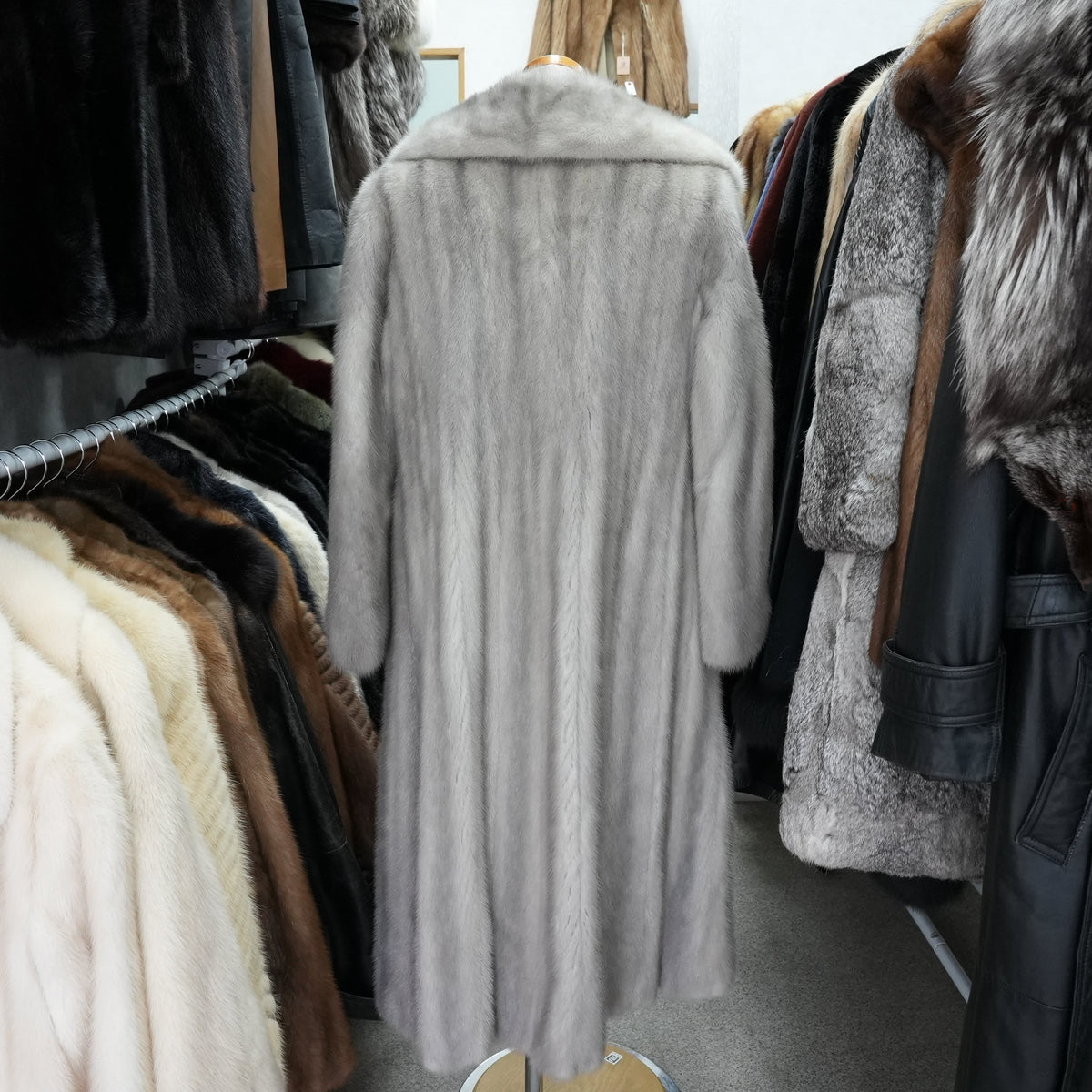 Sapphire Mink Fur Long Coat - Genuine Vintage Fur From Japan